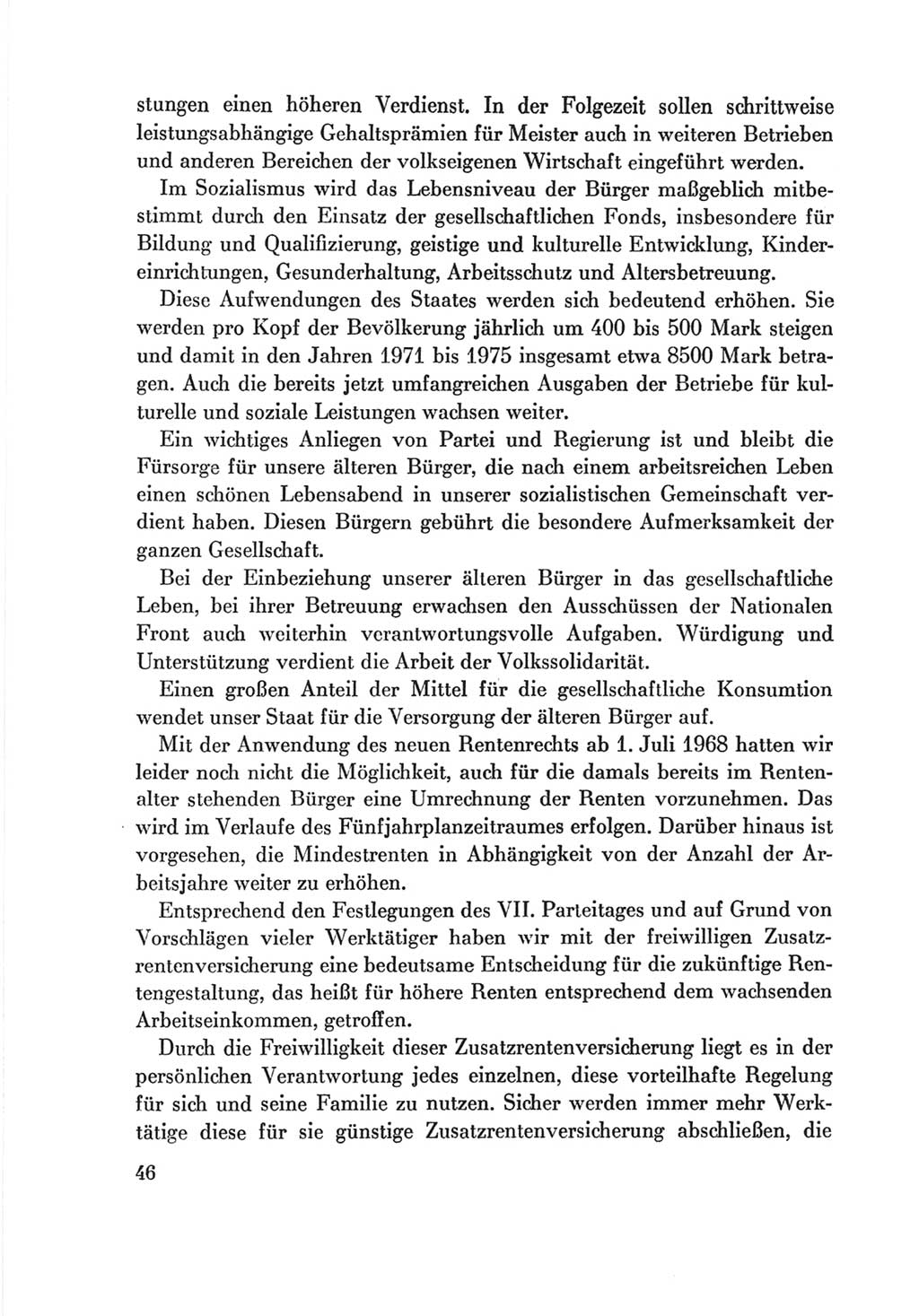 Protokoll der Verhandlungen des Ⅷ. Parteitages der Sozialistischen Einheitspartei Deutschlands (SED) [Deutsche Demokratische Republik (DDR)] 1971, Band 2, Seite 46 (Prot. Verh. Ⅷ. PT SED DDR 1971, Bd. 2, S. 46)