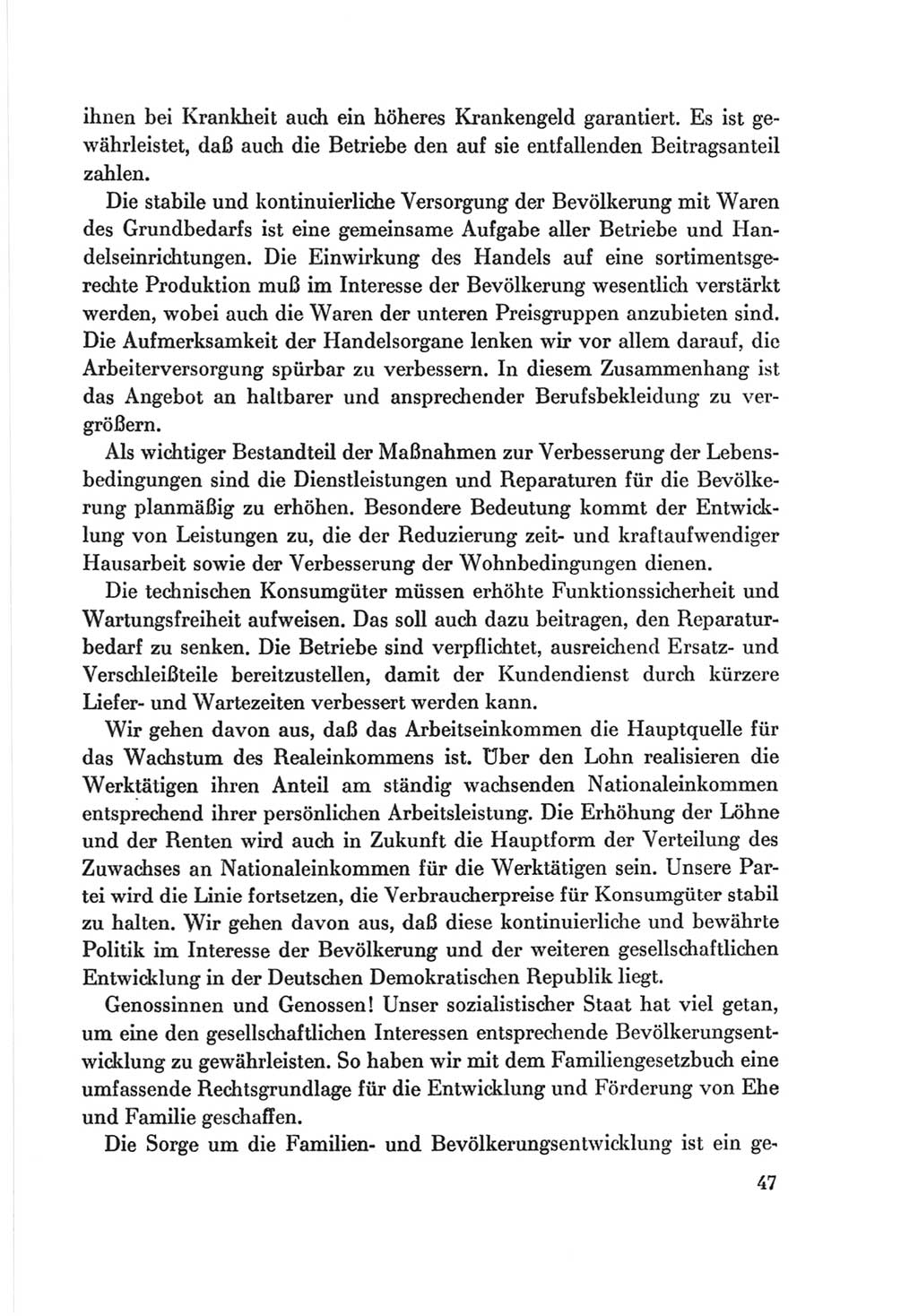 Protokoll der Verhandlungen des Ⅷ. Parteitages der Sozialistischen Einheitspartei Deutschlands (SED) [Deutsche Demokratische Republik (DDR)] 1971, Band 2, Seite 47 (Prot. Verh. Ⅷ. PT SED DDR 1971, Bd. 2, S. 47)