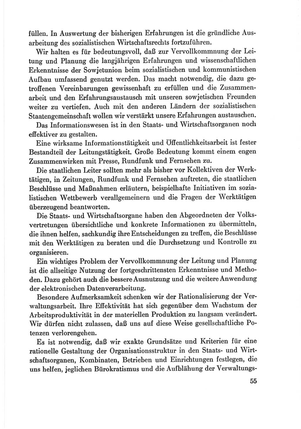 Protokoll der Verhandlungen des Ⅷ. Parteitages der Sozialistischen Einheitspartei Deutschlands (SED) [Deutsche Demokratische Republik (DDR)] 1971, Band 2, Seite 55 (Prot. Verh. Ⅷ. PT SED DDR 1971, Bd. 2, S. 55)