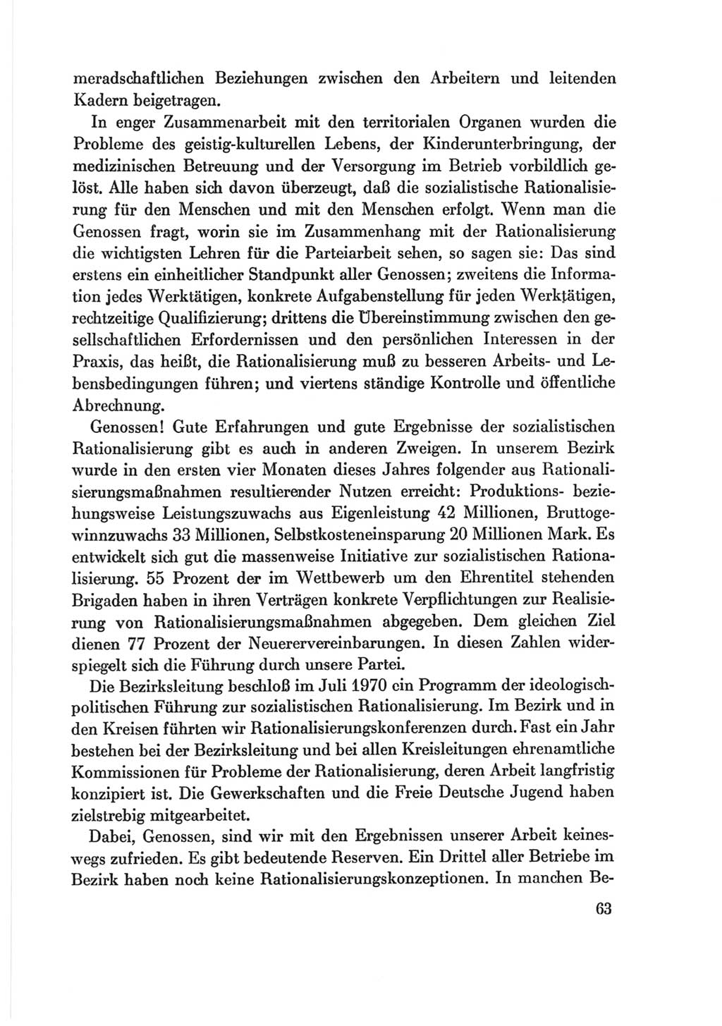 Protokoll der Verhandlungen des Ⅷ. Parteitages der Sozialistischen Einheitspartei Deutschlands (SED) [Deutsche Demokratische Republik (DDR)] 1971, Band 2, Seite 63 (Prot. Verh. Ⅷ. PT SED DDR 1971, Bd. 2, S. 63)