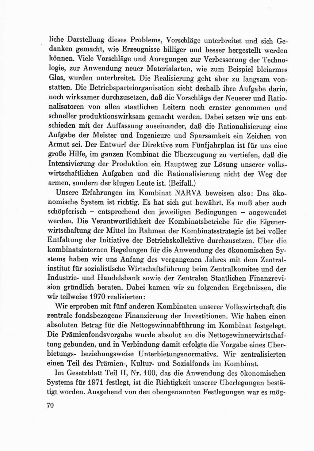 Protokoll der Verhandlungen des Ⅷ. Parteitages der Sozialistischen Einheitspartei Deutschlands (SED) [Deutsche Demokratische Republik (DDR)] 1971, Band 2, Seite 70 (Prot. Verh. Ⅷ. PT SED DDR 1971, Bd. 2, S. 70)