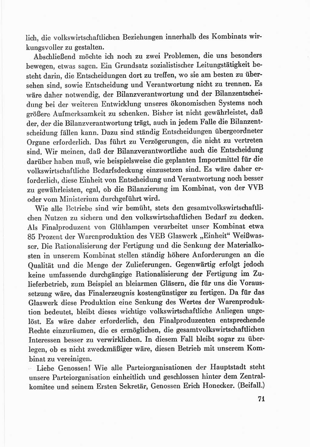 Protokoll der Verhandlungen des Ⅷ. Parteitages der Sozialistischen Einheitspartei Deutschlands (SED) [Deutsche Demokratische Republik (DDR)] 1971, Band 2, Seite 71 (Prot. Verh. Ⅷ. PT SED DDR 1971, Bd. 2, S. 71)