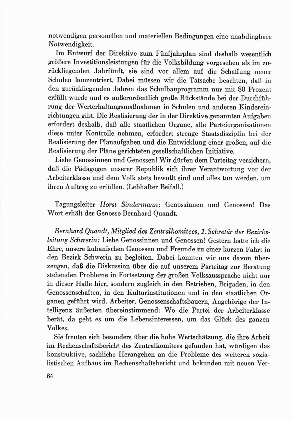 Protokoll der Verhandlungen des Ⅷ. Parteitages der Sozialistischen Einheitspartei Deutschlands (SED) [Deutsche Demokratische Republik (DDR)] 1971, Band 2, Seite 84 (Prot. Verh. Ⅷ. PT SED DDR 1971, Bd. 2, S. 84)