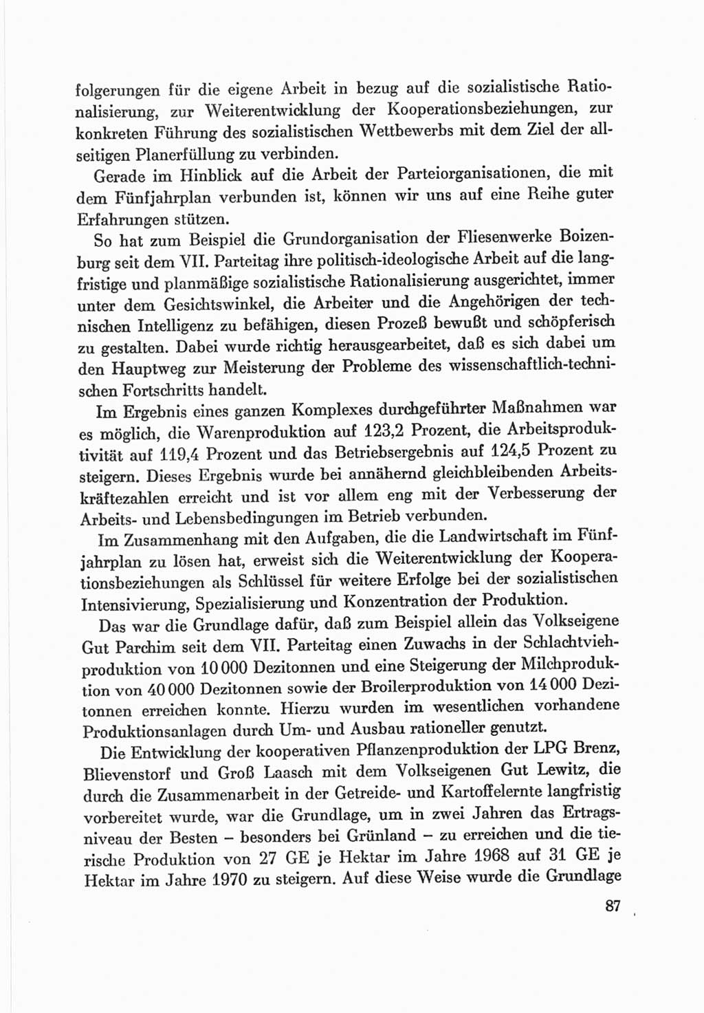 Protokoll der Verhandlungen des Ⅷ. Parteitages der Sozialistischen Einheitspartei Deutschlands (SED) [Deutsche Demokratische Republik (DDR)] 1971, Band 2, Seite 87 (Prot. Verh. Ⅷ. PT SED DDR 1971, Bd. 2, S. 87)