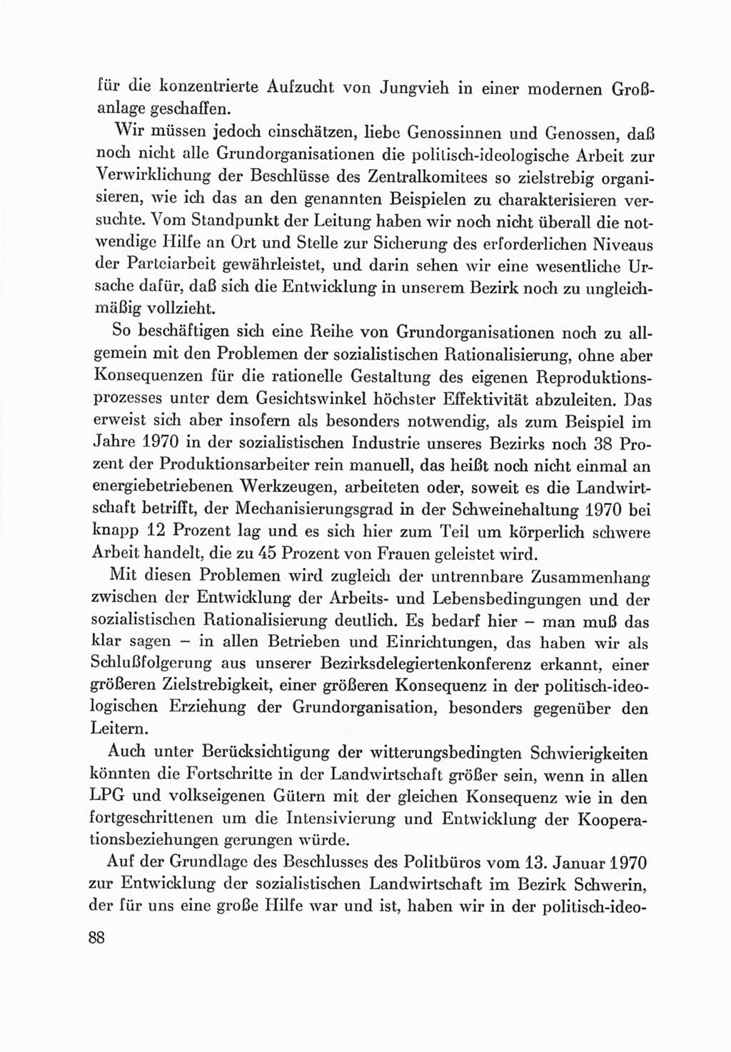 Protokoll der Verhandlungen des Ⅷ. Parteitages der Sozialistischen Einheitspartei Deutschlands (SED) [Deutsche Demokratische Republik (DDR)] 1971, Band 2, Seite 88 (Prot. Verh. Ⅷ. PT SED DDR 1971, Bd. 2, S. 88)