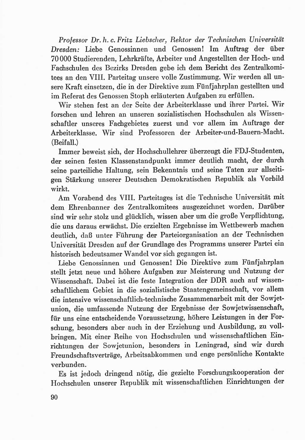 Protokoll der Verhandlungen des Ⅷ. Parteitages der Sozialistischen Einheitspartei Deutschlands (SED) [Deutsche Demokratische Republik (DDR)] 1971, Band 2, Seite 90 (Prot. Verh. Ⅷ. PT SED DDR 1971, Bd. 2, S. 90)