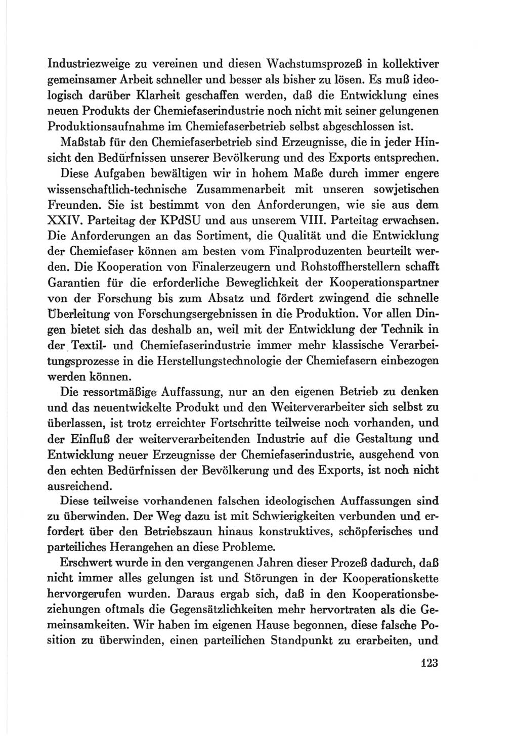 Protokoll der Verhandlungen des Ⅷ. Parteitages der Sozialistischen Einheitspartei Deutschlands (SED) [Deutsche Demokratische Republik (DDR)] 1971, Band 2, Seite 123 (Prot. Verh. Ⅷ. PT SED DDR 1971, Bd. 2, S. 123)