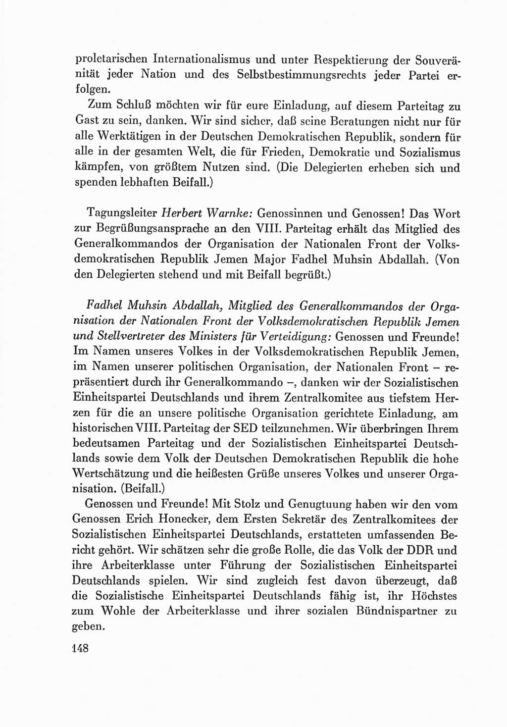 Protokoll der Verhandlungen des Ⅷ. Parteitages der Sozialistischen Einheitspartei Deutschlands (SED) [Deutsche Demokratische Republik (DDR)] 1971, Band 2, Seite 148 (Prot. Verh. Ⅷ. PT SED DDR 1971, Bd. 2, S. 148)