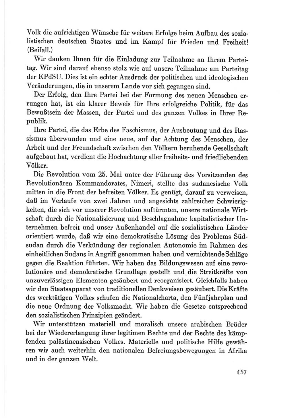 Protokoll der Verhandlungen des Ⅷ. Parteitages der Sozialistischen Einheitspartei Deutschlands (SED) [Deutsche Demokratische Republik (DDR)] 1971, Band 2, Seite 157 (Prot. Verh. Ⅷ. PT SED DDR 1971, Bd. 2, S. 157)