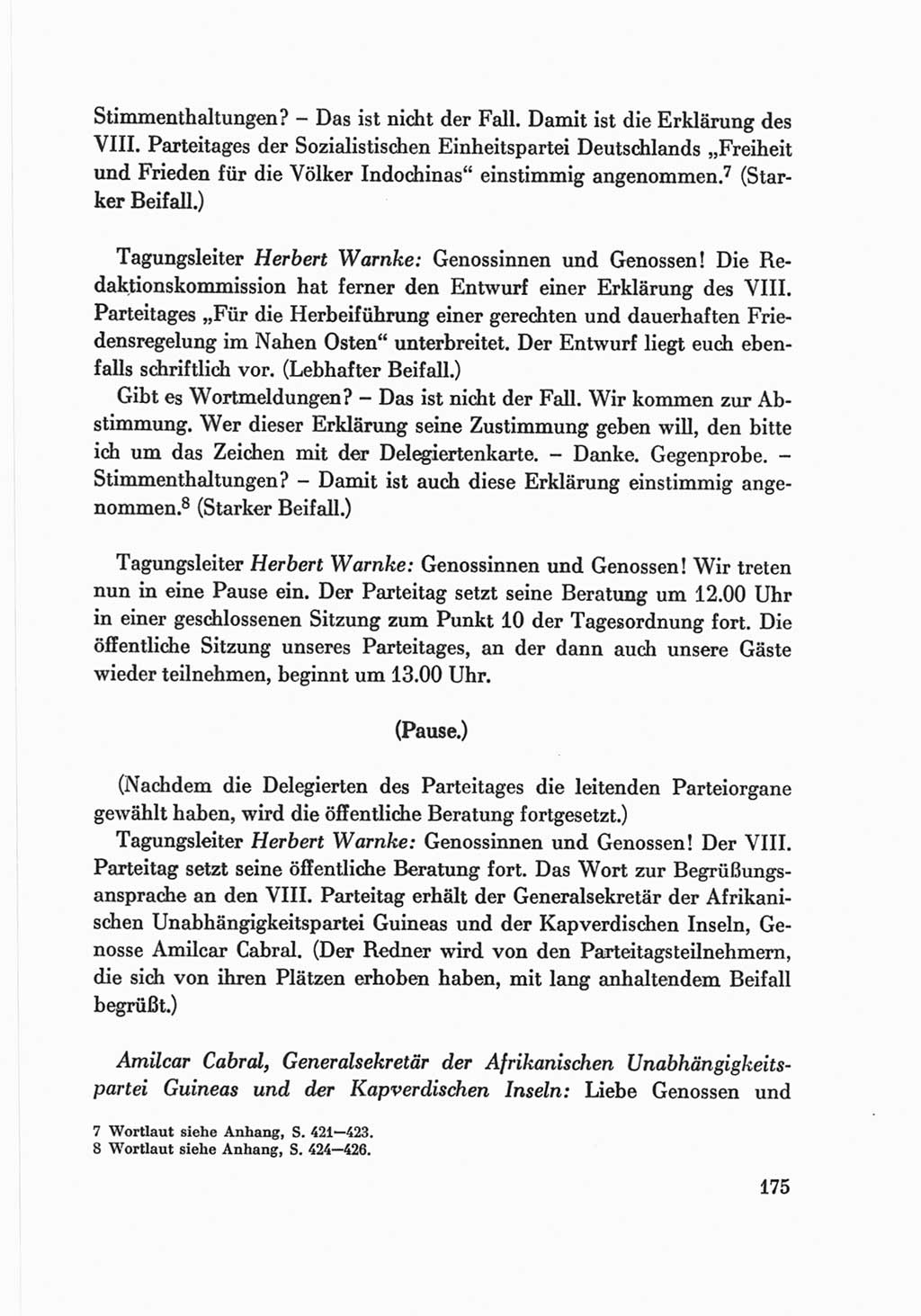 Protokoll der Verhandlungen des Ⅷ. Parteitages der Sozialistischen Einheitspartei Deutschlands (SED) [Deutsche Demokratische Republik (DDR)] 1971, Band 2, Seite 175 (Prot. Verh. Ⅷ. PT SED DDR 1971, Bd. 2, S. 175)