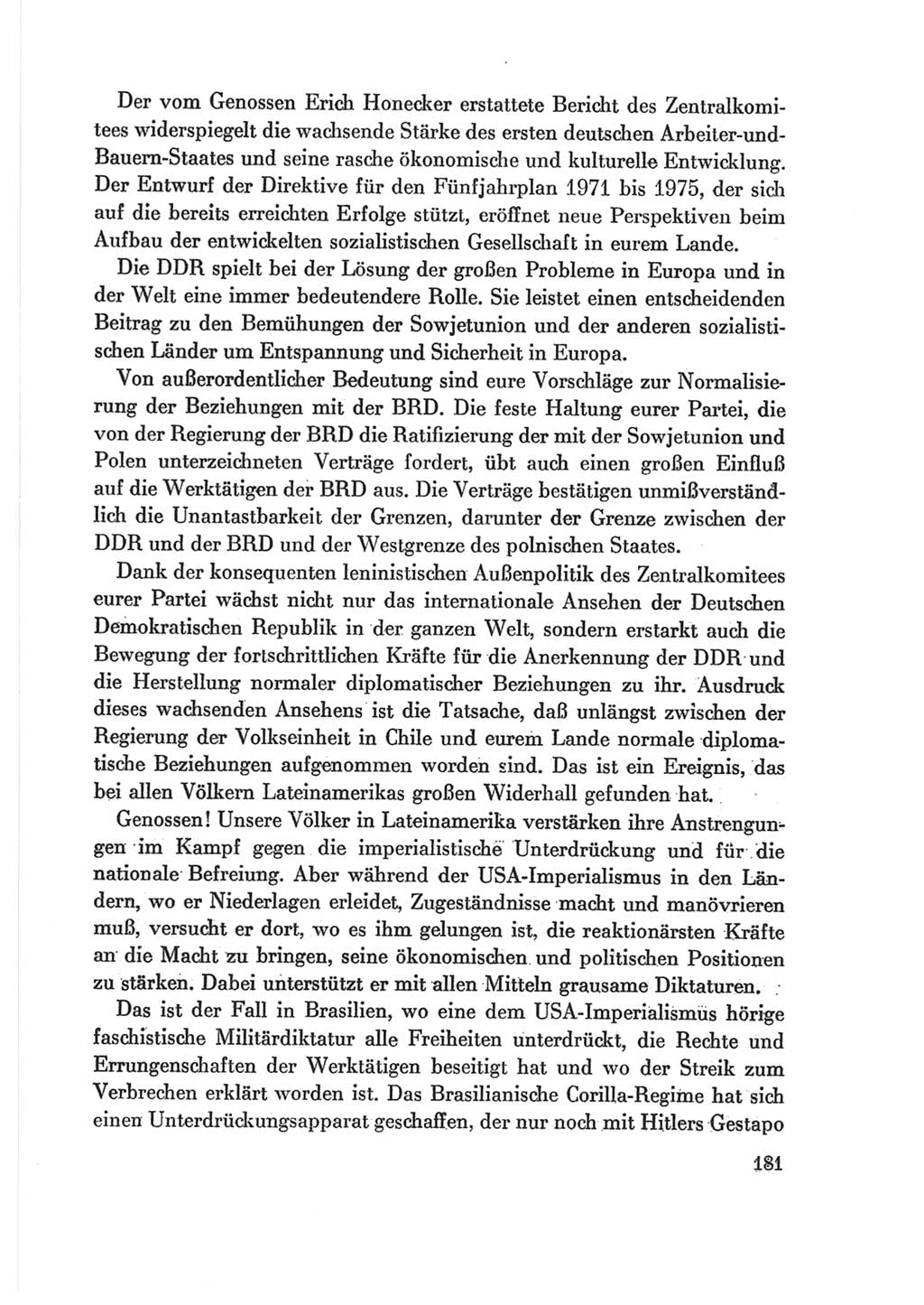 Protokoll der Verhandlungen des Ⅷ. Parteitages der Sozialistischen Einheitspartei Deutschlands (SED) [Deutsche Demokratische Republik (DDR)] 1971, Band 2, Seite 181 (Prot. Verh. Ⅷ. PT SED DDR 1971, Bd. 2, S. 181)