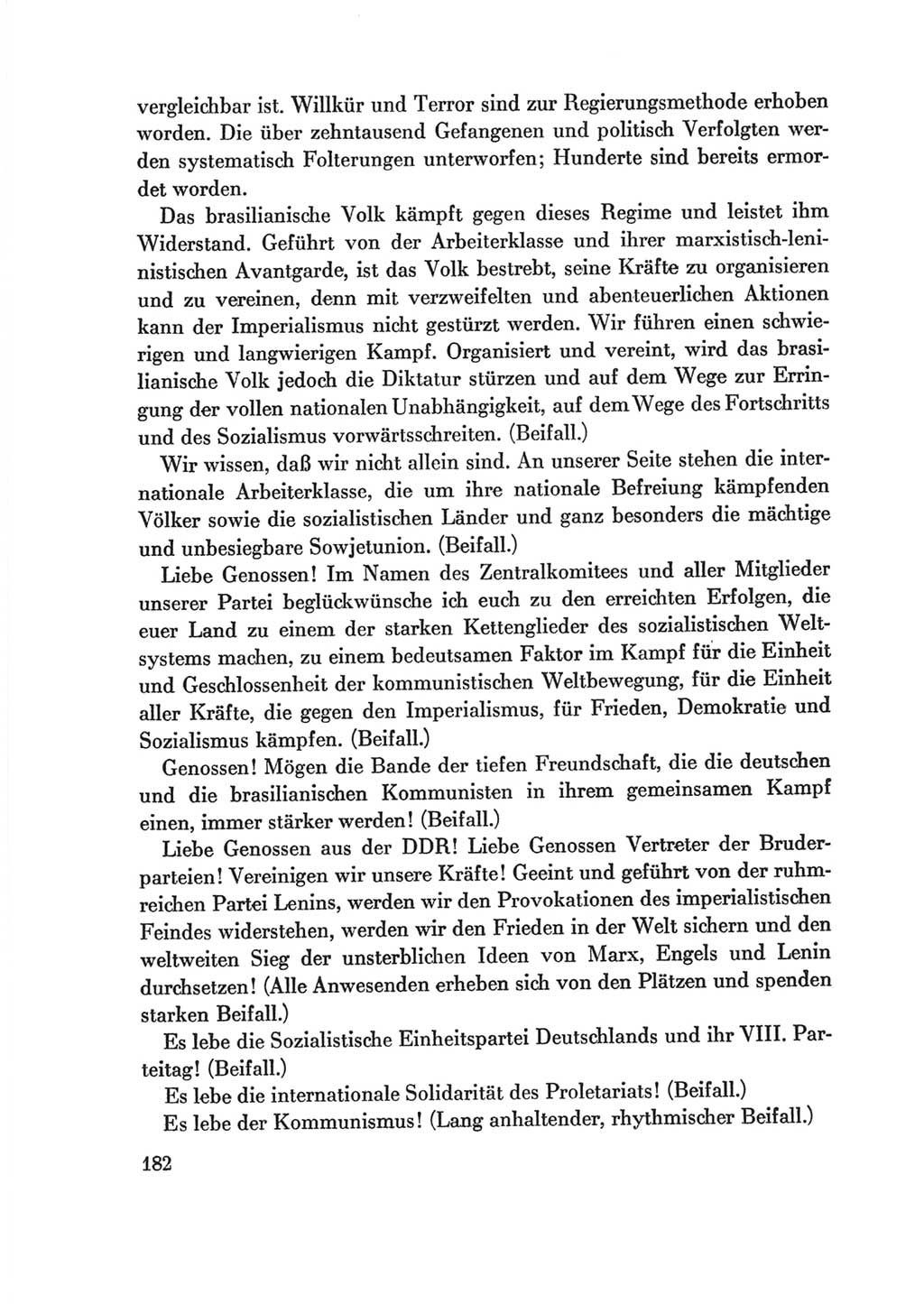 Protokoll der Verhandlungen des Ⅷ. Parteitages der Sozialistischen Einheitspartei Deutschlands (SED) [Deutsche Demokratische Republik (DDR)] 1971, Band 2, Seite 182 (Prot. Verh. Ⅷ. PT SED DDR 1971, Bd. 2, S. 182)