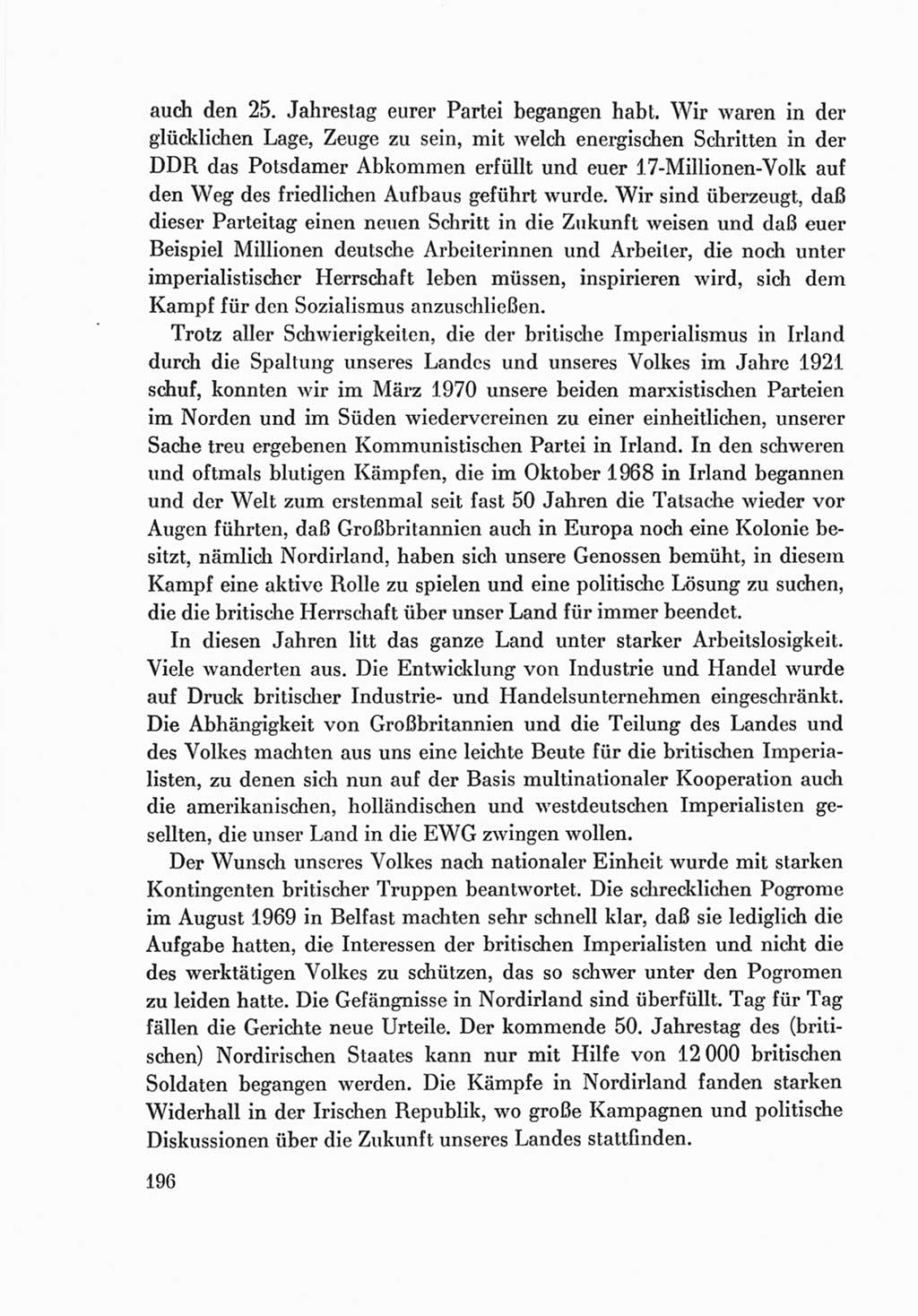 Protokoll der Verhandlungen des Ⅷ. Parteitages der Sozialistischen Einheitspartei Deutschlands (SED) [Deutsche Demokratische Republik (DDR)] 1971, Band 2, Seite 196 (Prot. Verh. Ⅷ. PT SED DDR 1971, Bd. 2, S. 196)