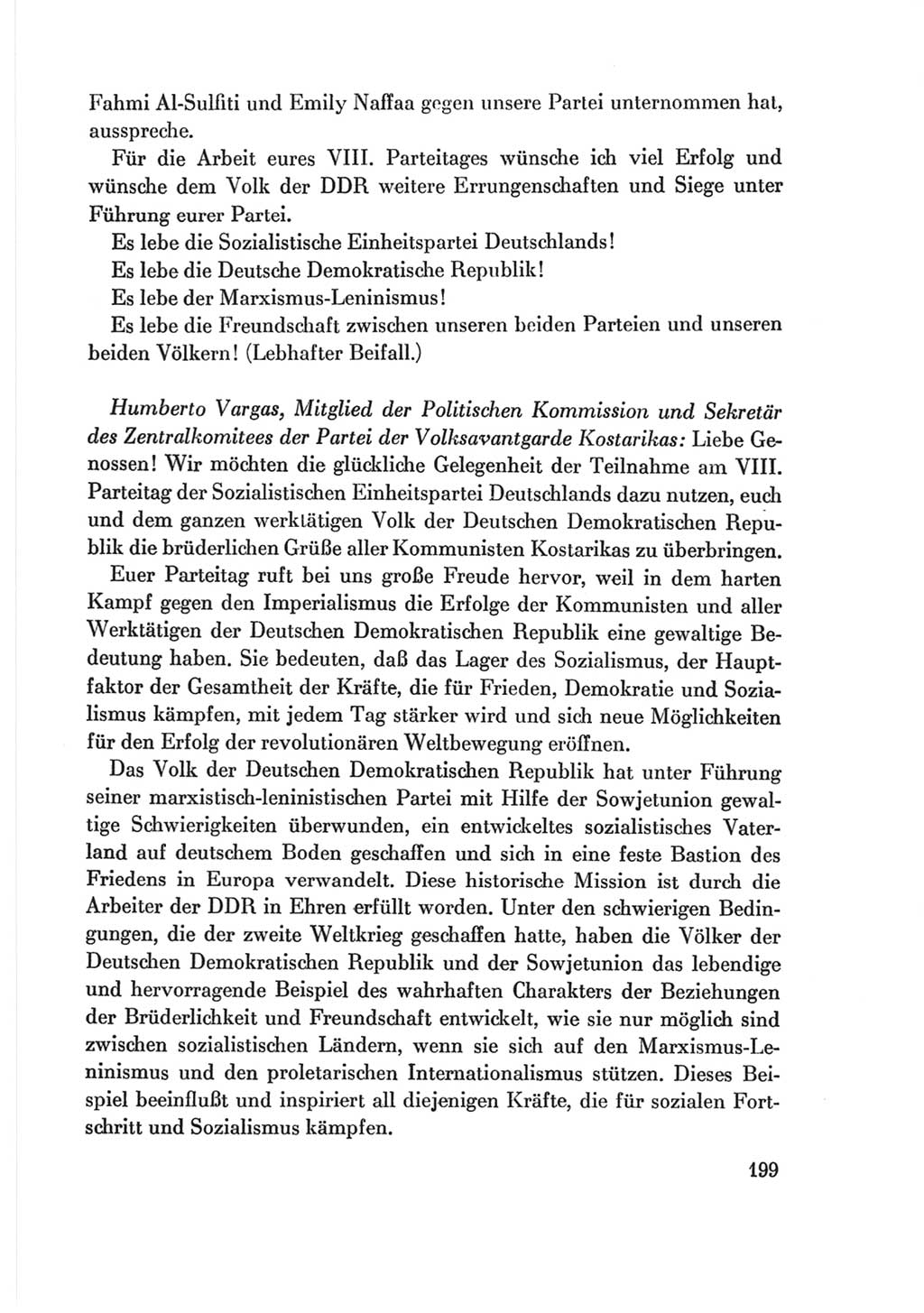 Protokoll der Verhandlungen des Ⅷ. Parteitages der Sozialistischen Einheitspartei Deutschlands (SED) [Deutsche Demokratische Republik (DDR)] 1971, Band 2, Seite 199 (Prot. Verh. Ⅷ. PT SED DDR 1971, Bd. 2, S. 199)