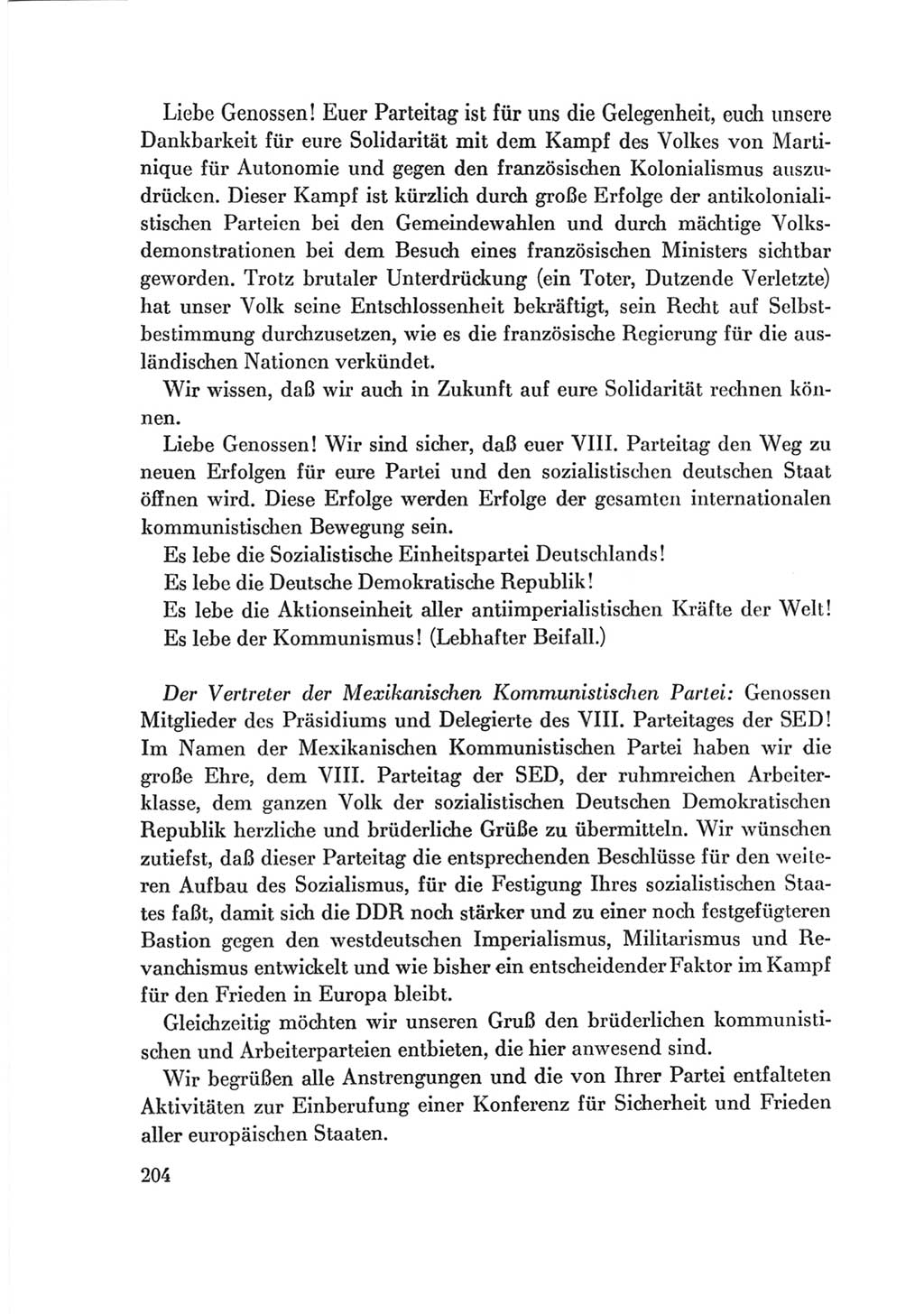 Protokoll der Verhandlungen des Ⅷ. Parteitages der Sozialistischen Einheitspartei Deutschlands (SED) [Deutsche Demokratische Republik (DDR)] 1971, Band 2, Seite 204 (Prot. Verh. Ⅷ. PT SED DDR 1971, Bd. 2, S. 204)
