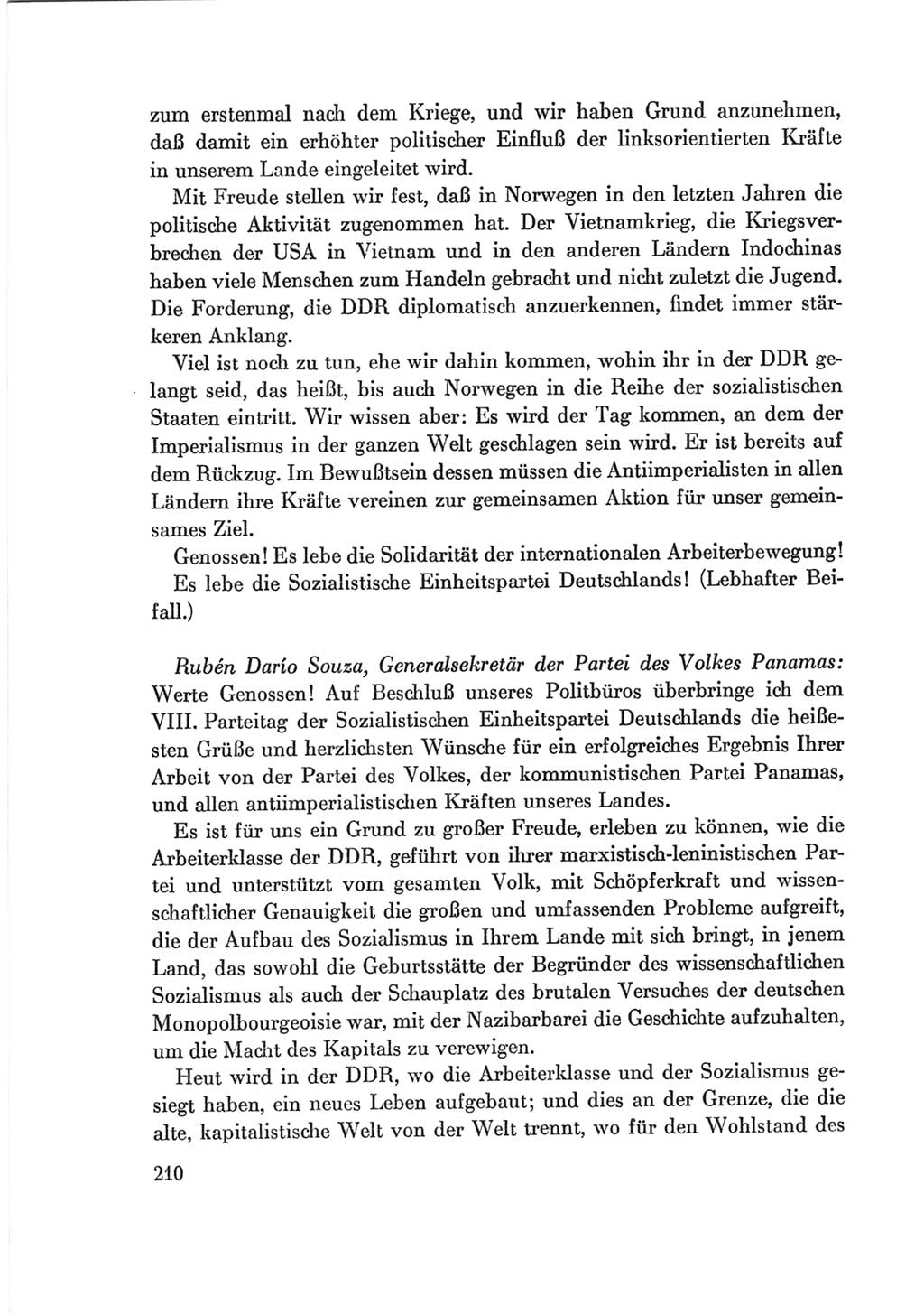 Protokoll der Verhandlungen des Ⅷ. Parteitages der Sozialistischen Einheitspartei Deutschlands (SED) [Deutsche Demokratische Republik (DDR)] 1971, Band 2, Seite 210 (Prot. Verh. Ⅷ. PT SED DDR 1971, Bd. 2, S. 210)