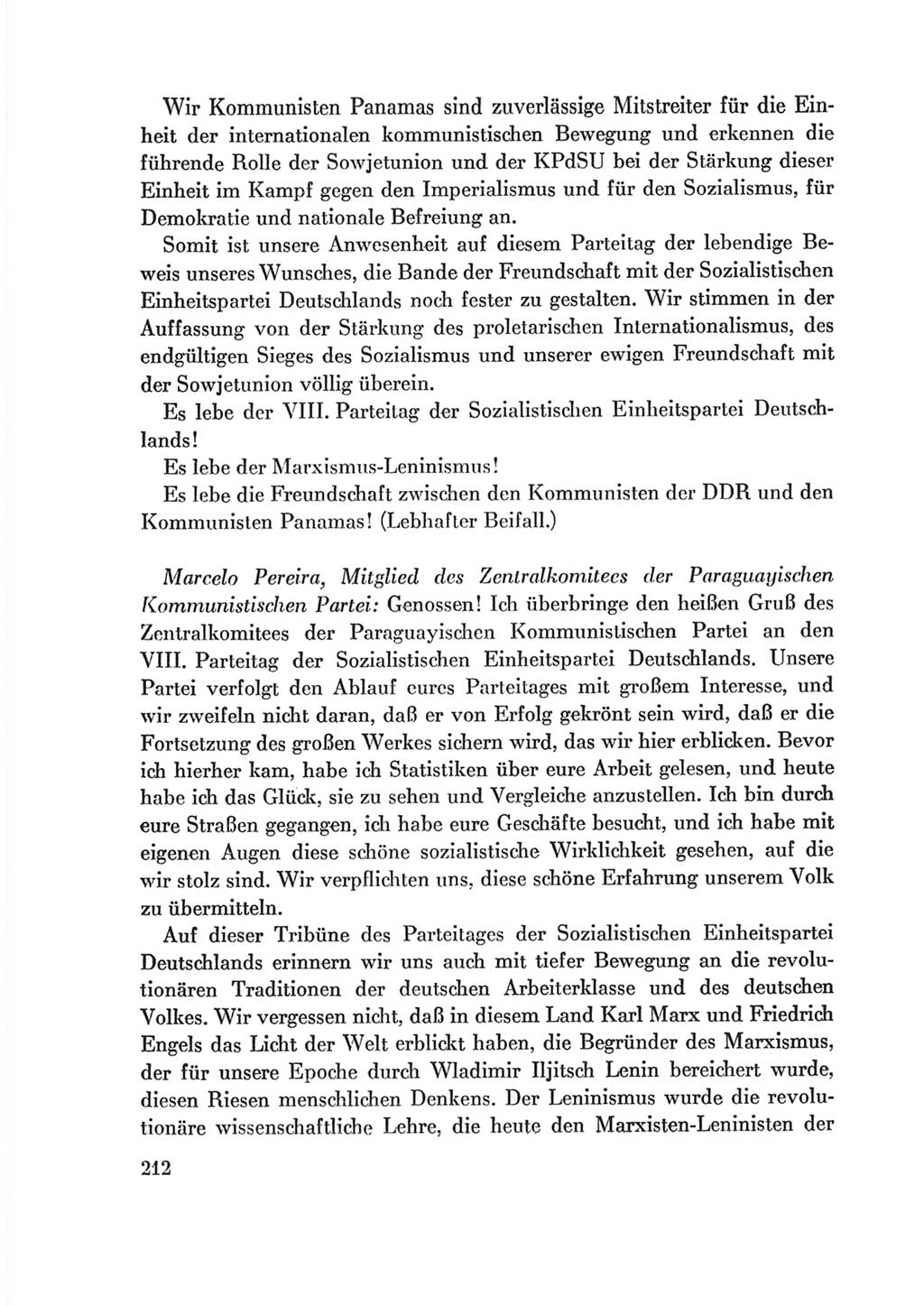 Protokoll der Verhandlungen des Ⅷ. Parteitages der Sozialistischen Einheitspartei Deutschlands (SED) [Deutsche Demokratische Republik (DDR)] 1971, Band 2, Seite 212 (Prot. Verh. Ⅷ. PT SED DDR 1971, Bd. 2, S. 212)