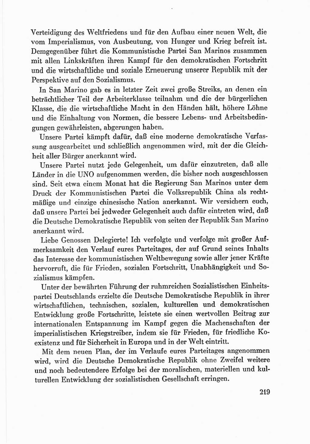 Protokoll der Verhandlungen des Ⅷ. Parteitages der Sozialistischen Einheitspartei Deutschlands (SED) [Deutsche Demokratische Republik (DDR)] 1971, Band 2, Seite 219 (Prot. Verh. Ⅷ. PT SED DDR 1971, Bd. 2, S. 219)