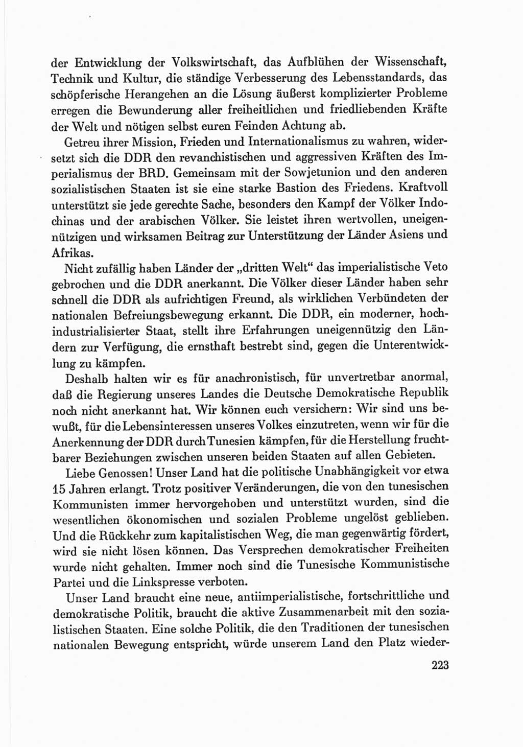 Protokoll der Verhandlungen des Ⅷ. Parteitages der Sozialistischen Einheitspartei Deutschlands (SED) [Deutsche Demokratische Republik (DDR)] 1971, Band 2, Seite 223 (Prot. Verh. Ⅷ. PT SED DDR 1971, Bd. 2, S. 223)