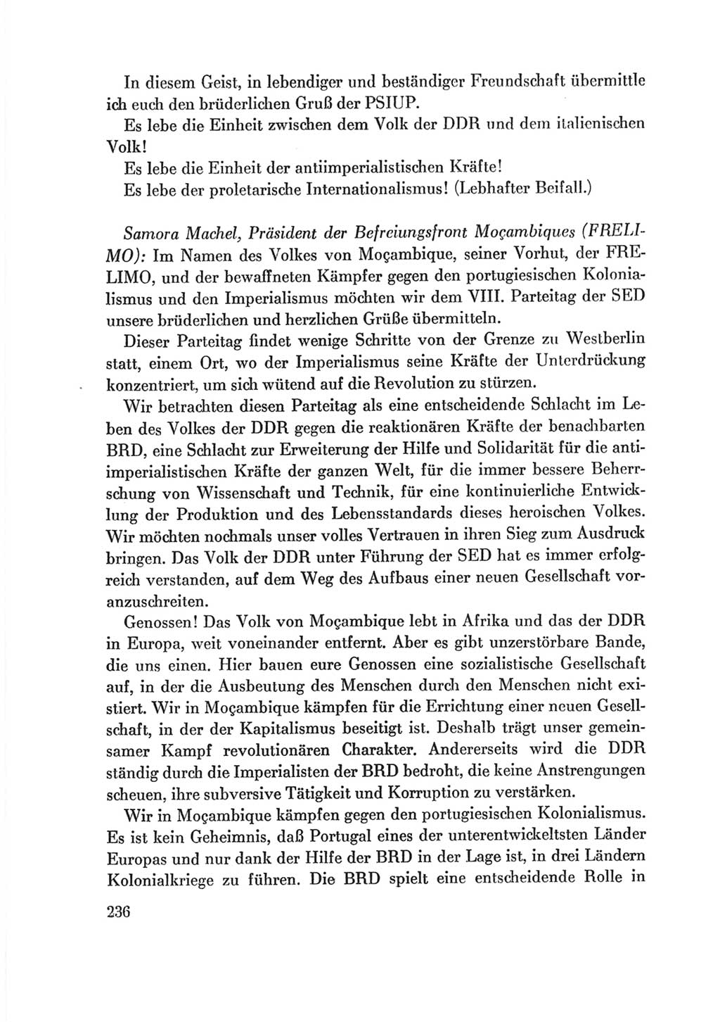 Protokoll der Verhandlungen des Ⅷ. Parteitages der Sozialistischen Einheitspartei Deutschlands (SED) [Deutsche Demokratische Republik (DDR)] 1971, Band 2, Seite 236 (Prot. Verh. Ⅷ. PT SED DDR 1971, Bd. 2, S. 236)