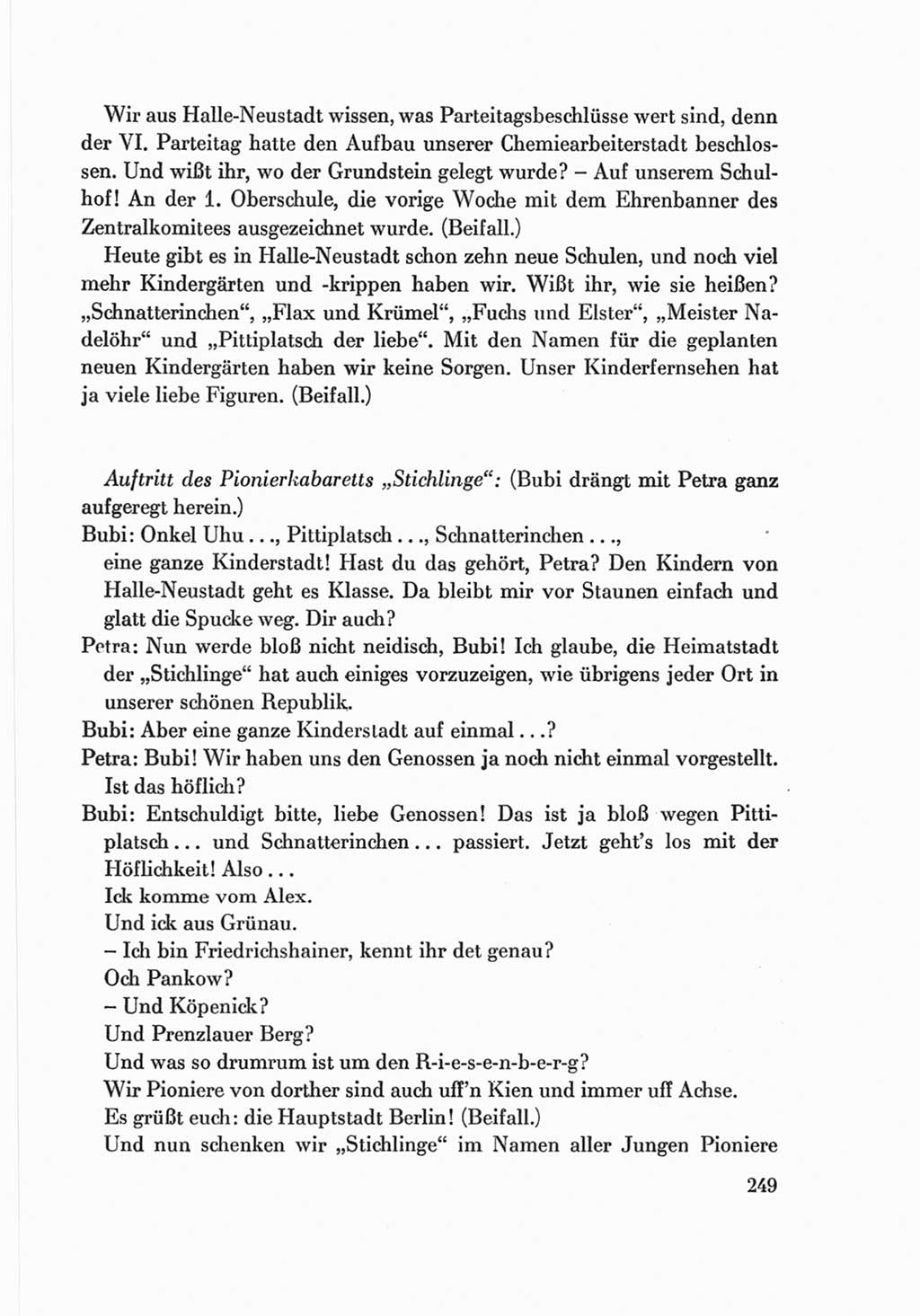 Protokoll der Verhandlungen des Ⅷ. Parteitages der Sozialistischen Einheitspartei Deutschlands (SED) [Deutsche Demokratische Republik (DDR)] 1971, Band 2, Seite 249 (Prot. Verh. Ⅷ. PT SED DDR 1971, Bd. 2, S. 249)