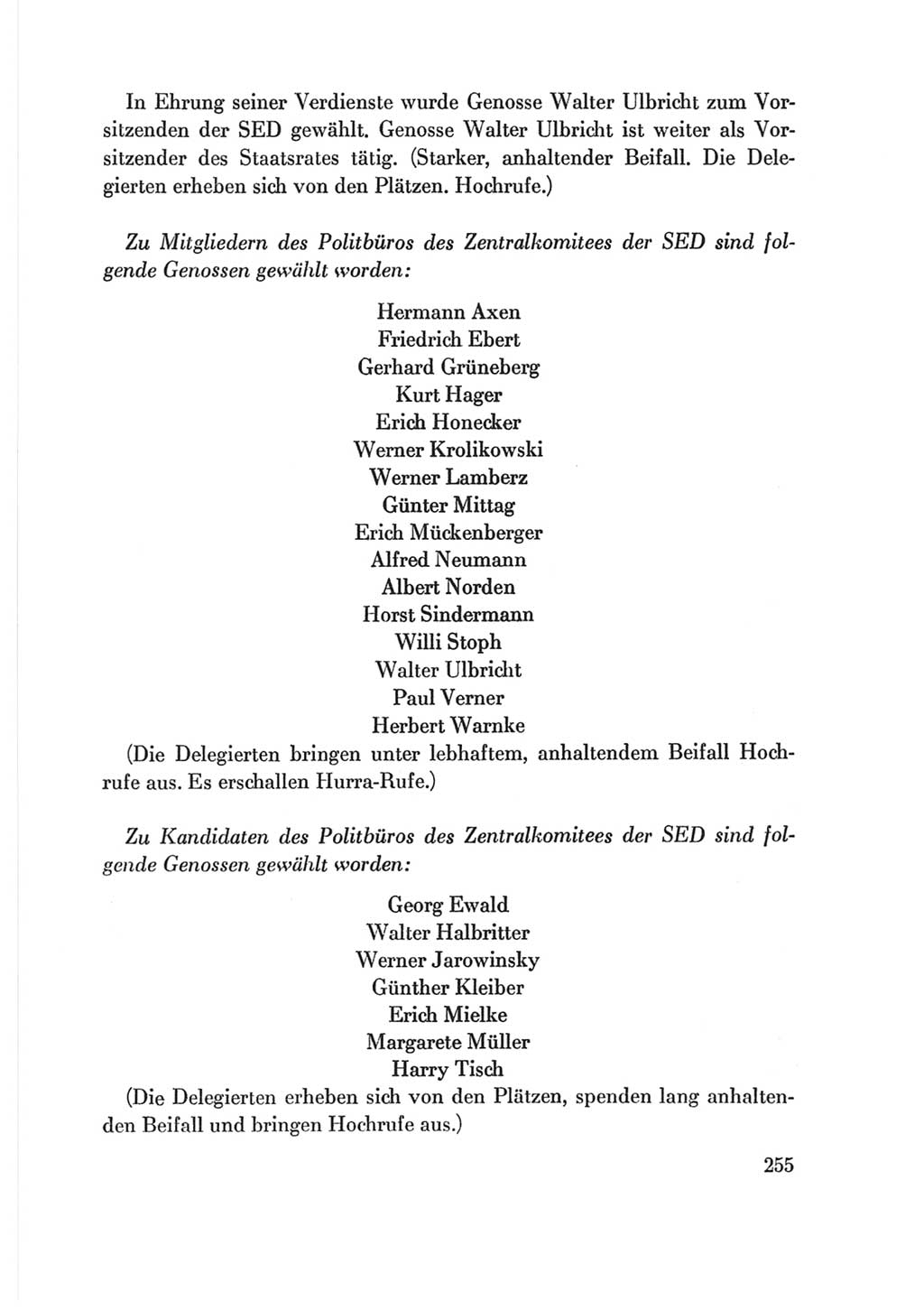 Protokoll der Verhandlungen des Ⅷ. Parteitages der Sozialistischen Einheitspartei Deutschlands (SED) [Deutsche Demokratische Republik (DDR)] 1971, Band 2, Seite 255 (Prot. Verh. Ⅷ. PT SED DDR 1971, Bd. 2, S. 255)