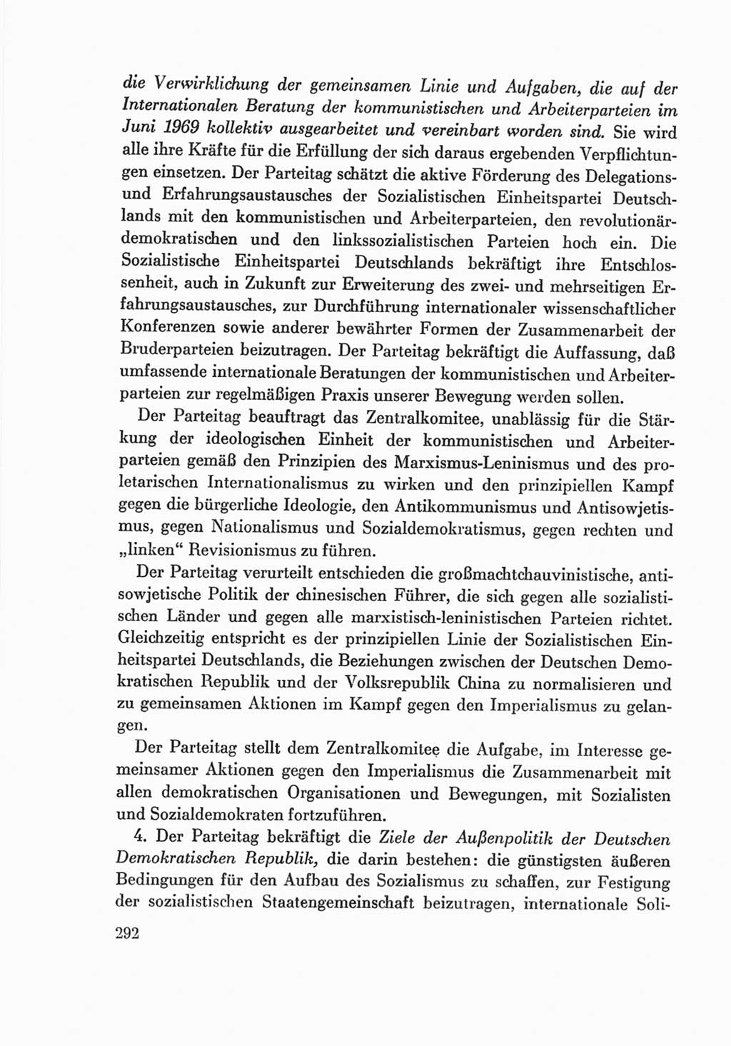 Protokoll der Verhandlungen des Ⅷ. Parteitages der Sozialistischen Einheitspartei Deutschlands (SED) [Deutsche Demokratische Republik (DDR)] 1971, Band 2, Seite 292 (Prot. Verh. Ⅷ. PT SED DDR 1971, Bd. 2, S. 292)