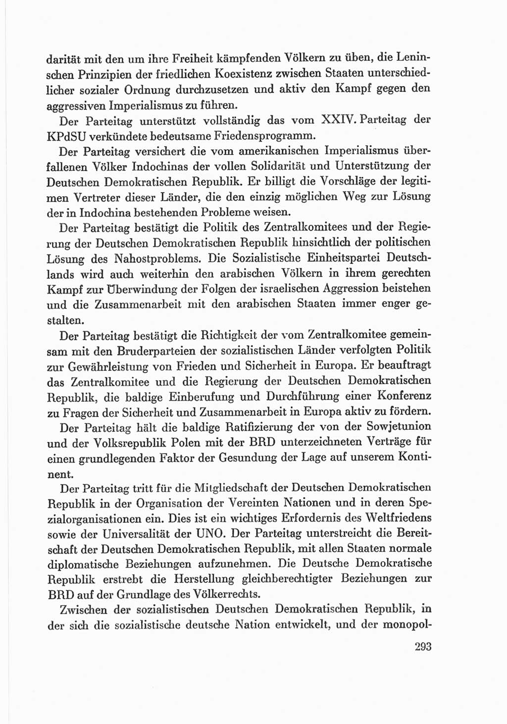 Protokoll der Verhandlungen des Ⅷ. Parteitages der Sozialistischen Einheitspartei Deutschlands (SED) [Deutsche Demokratische Republik (DDR)] 1971, Band 2, Seite 293 (Prot. Verh. Ⅷ. PT SED DDR 1971, Bd. 2, S. 293)