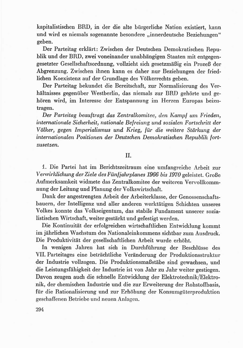 Protokoll der Verhandlungen des Ⅷ. Parteitages der Sozialistischen Einheitspartei Deutschlands (SED) [Deutsche Demokratische Republik (DDR)] 1971, Band 2, Seite 294 (Prot. Verh. Ⅷ. PT SED DDR 1971, Bd. 2, S. 294)