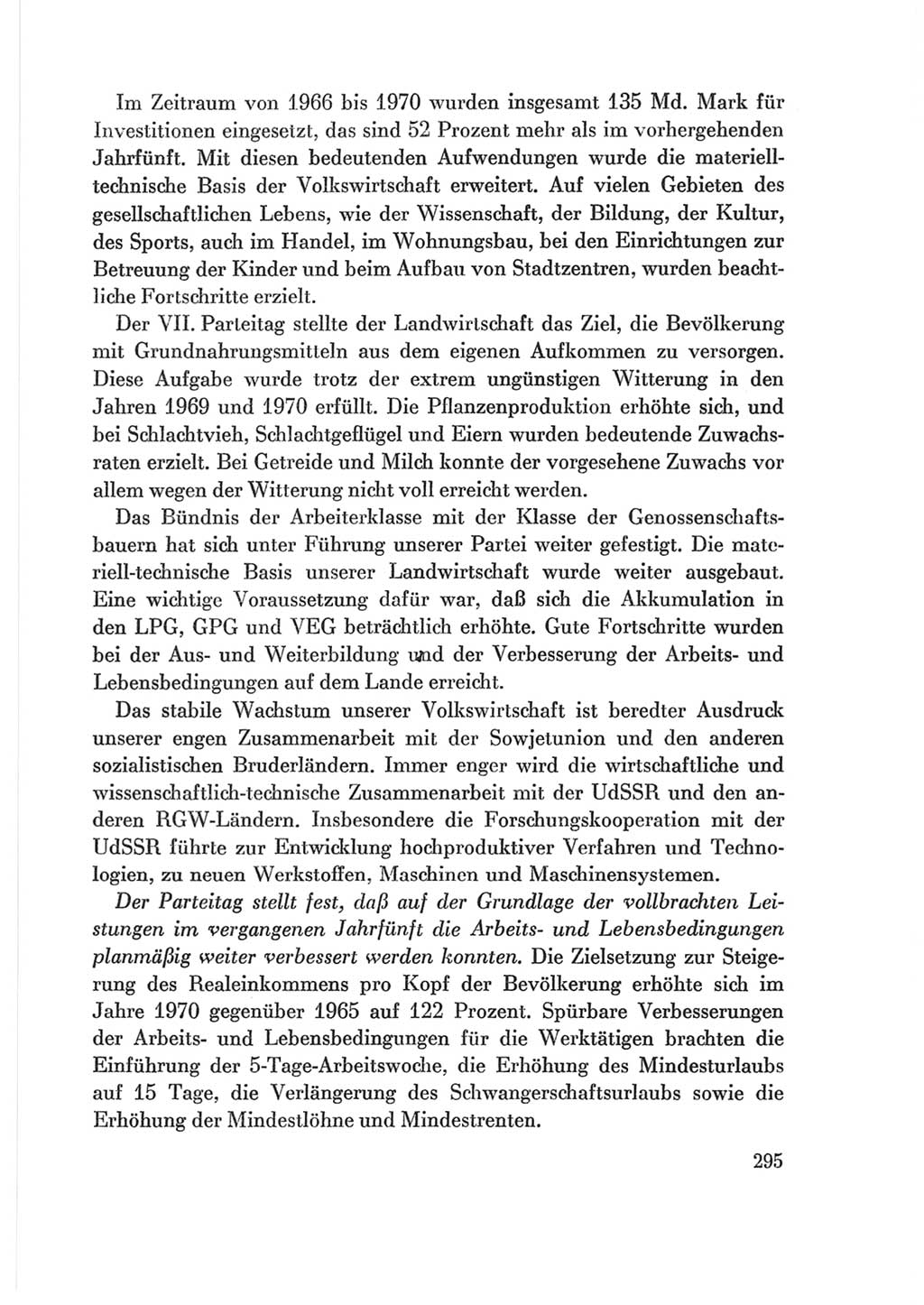 Protokoll der Verhandlungen des Ⅷ. Parteitages der Sozialistischen Einheitspartei Deutschlands (SED) [Deutsche Demokratische Republik (DDR)] 1971, Band 2, Seite 295 (Prot. Verh. Ⅷ. PT SED DDR 1971, Bd. 2, S. 295)