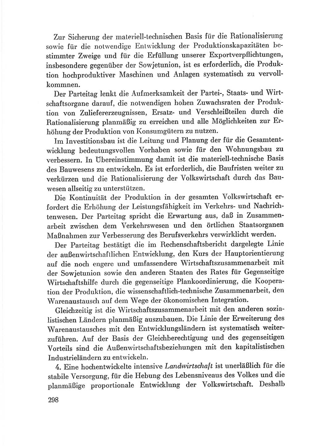 Protokoll der Verhandlungen des Ⅷ. Parteitages der Sozialistischen Einheitspartei Deutschlands (SED) [Deutsche Demokratische Republik (DDR)] 1971, Band 2, Seite 298 (Prot. Verh. Ⅷ. PT SED DDR 1971, Bd. 2, S. 298)