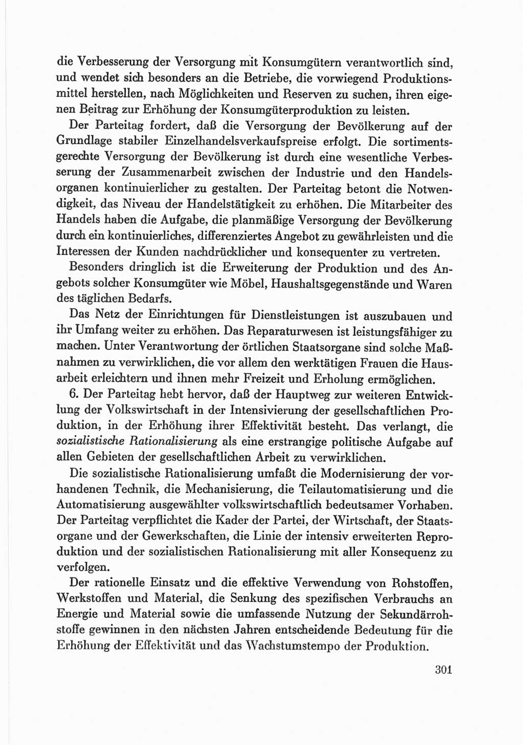 Protokoll der Verhandlungen des Ⅷ. Parteitages der Sozialistischen Einheitspartei Deutschlands (SED) [Deutsche Demokratische Republik (DDR)] 1971, Band 2, Seite 301 (Prot. Verh. Ⅷ. PT SED DDR 1971, Bd. 2, S. 301)