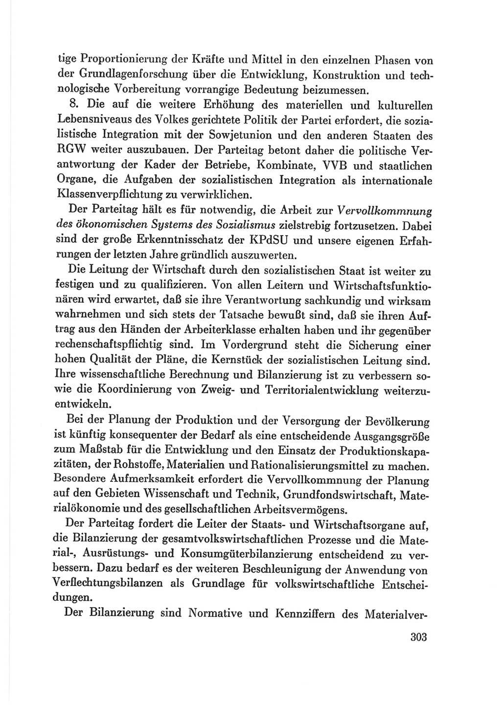 Protokoll der Verhandlungen des Ⅷ. Parteitages der Sozialistischen Einheitspartei Deutschlands (SED) [Deutsche Demokratische Republik (DDR)] 1971, Band 2, Seite 303 (Prot. Verh. Ⅷ. PT SED DDR 1971, Bd. 2, S. 303)