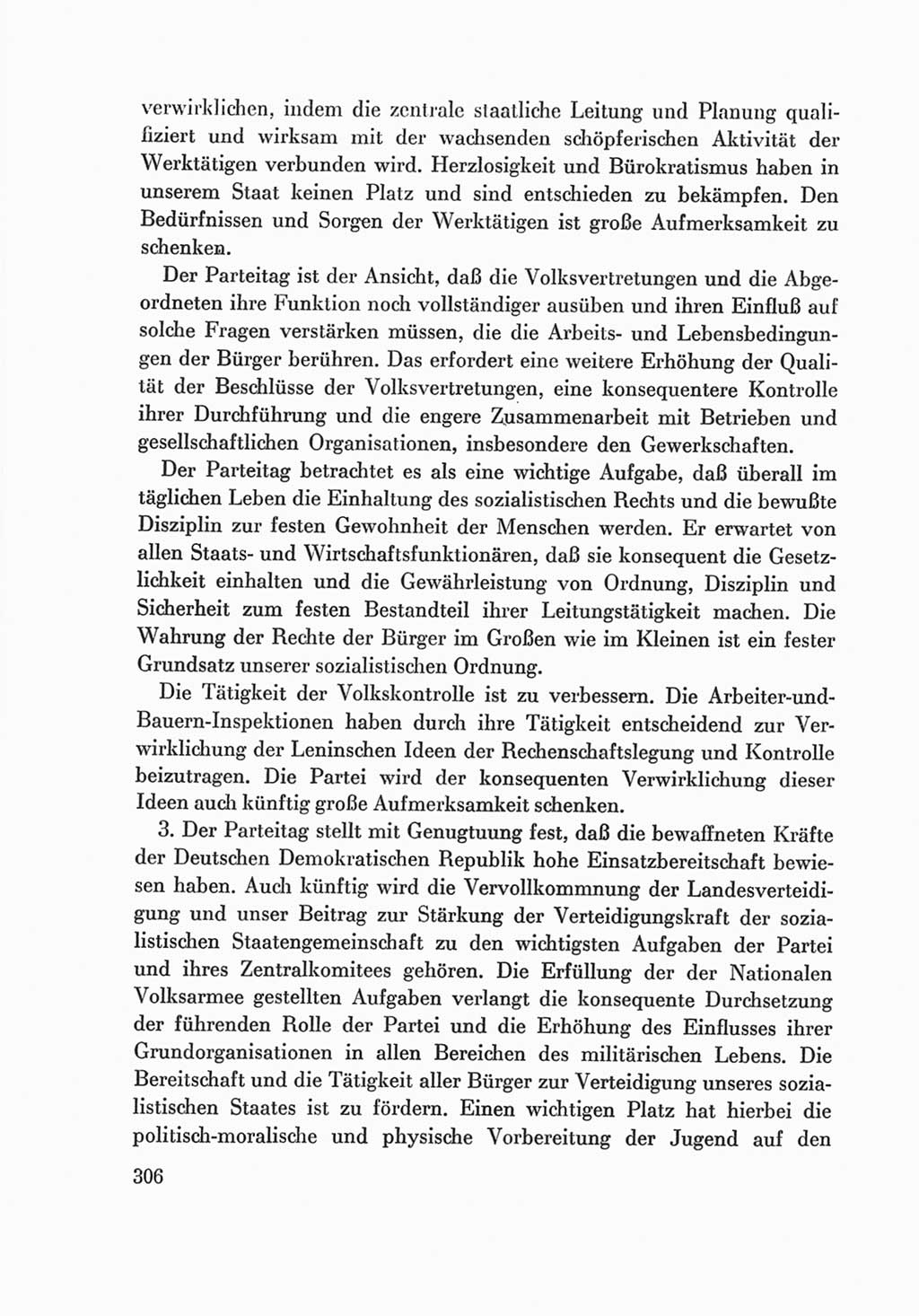 Protokoll der Verhandlungen des Ⅷ. Parteitages der Sozialistischen Einheitspartei Deutschlands (SED) [Deutsche Demokratische Republik (DDR)] 1971, Band 2, Seite 306 (Prot. Verh. Ⅷ. PT SED DDR 1971, Bd. 2, S. 306)