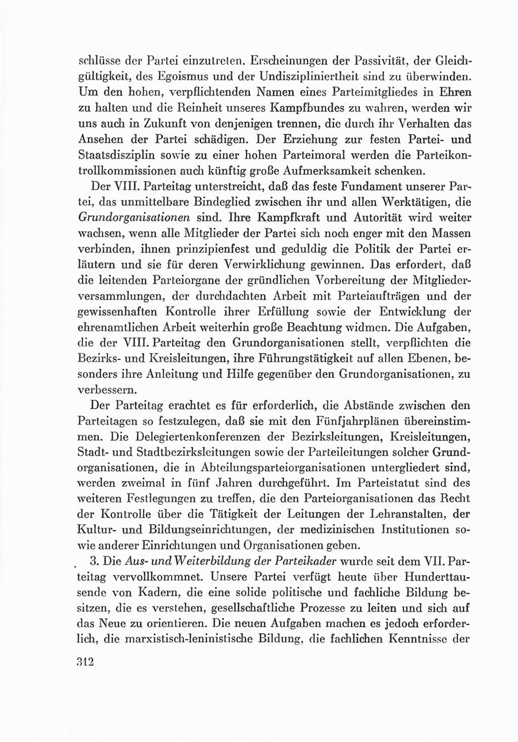 Protokoll der Verhandlungen des Ⅷ. Parteitages der Sozialistischen Einheitspartei Deutschlands (SED) [Deutsche Demokratische Republik (DDR)] 1971, Band 2, Seite 312 (Prot. Verh. Ⅷ. PT SED DDR 1971, Bd. 2, S. 312)