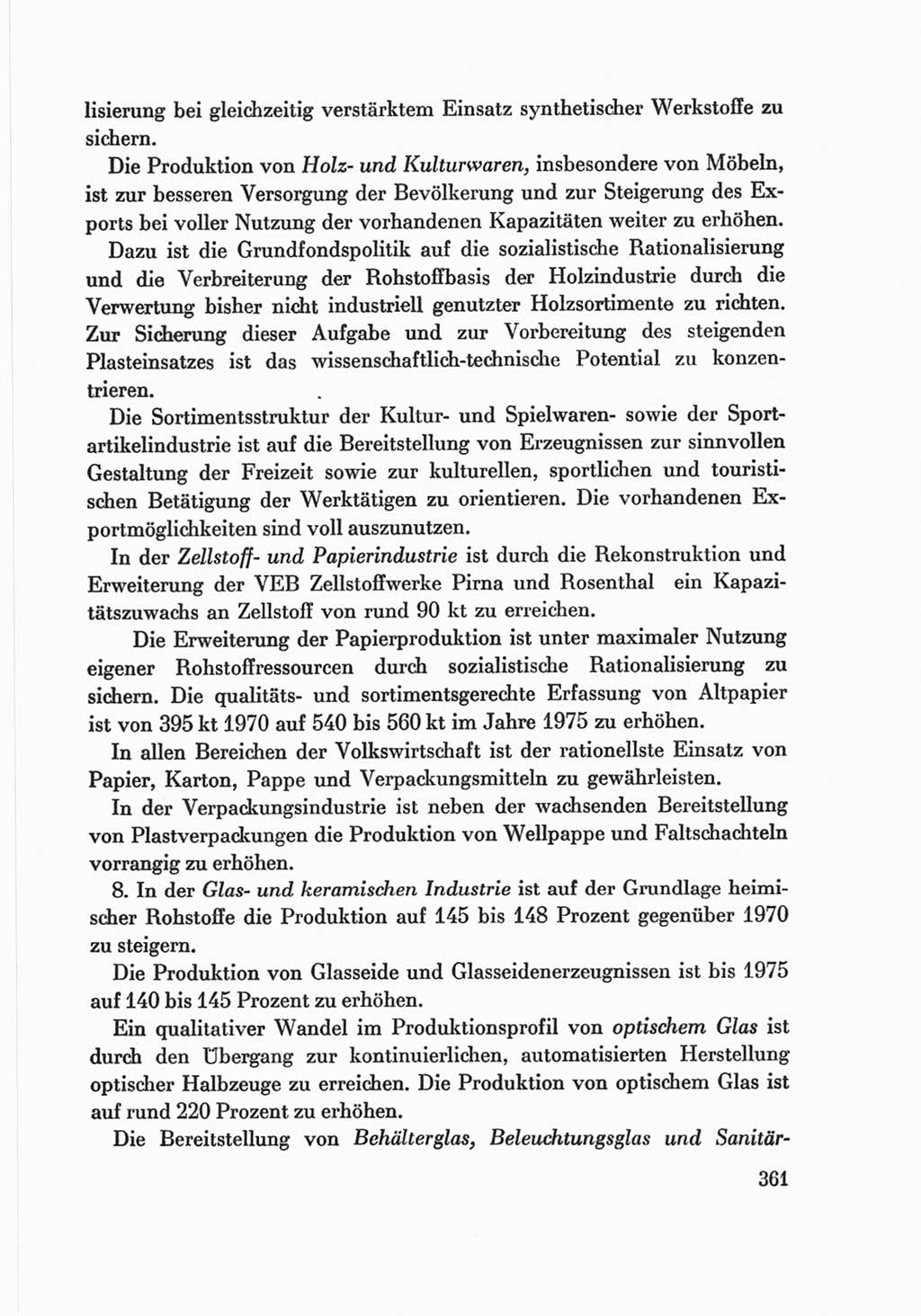Protokoll der Verhandlungen des Ⅷ. Parteitages der Sozialistischen Einheitspartei Deutschlands (SED) [Deutsche Demokratische Republik (DDR)] 1971, Band 2, Seite 361 (Prot. Verh. Ⅷ. PT SED DDR 1971, Bd. 2, S. 361)