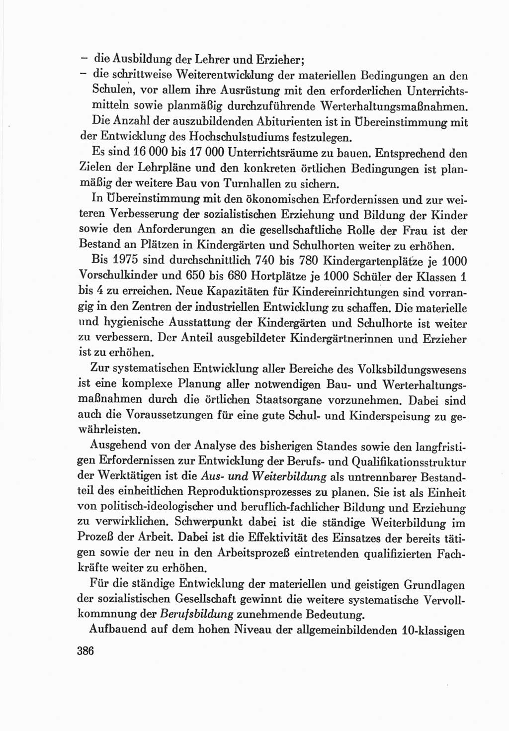Protokoll der Verhandlungen des Ⅷ. Parteitages der Sozialistischen Einheitspartei Deutschlands (SED) [Deutsche Demokratische Republik (DDR)] 1971, Band 2, Seite 386 (Prot. Verh. Ⅷ. PT SED DDR 1971, Bd. 2, S. 386)