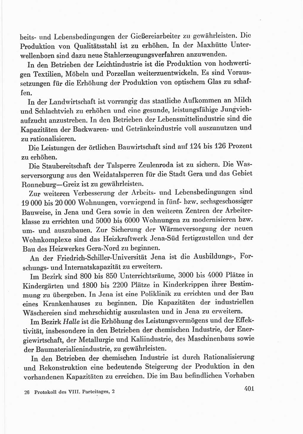 Protokoll der Verhandlungen des Ⅷ. Parteitages der Sozialistischen Einheitspartei Deutschlands (SED) [Deutsche Demokratische Republik (DDR)] 1971, Band 2, Seite 401 (Prot. Verh. Ⅷ. PT SED DDR 1971, Bd. 2, S. 401)