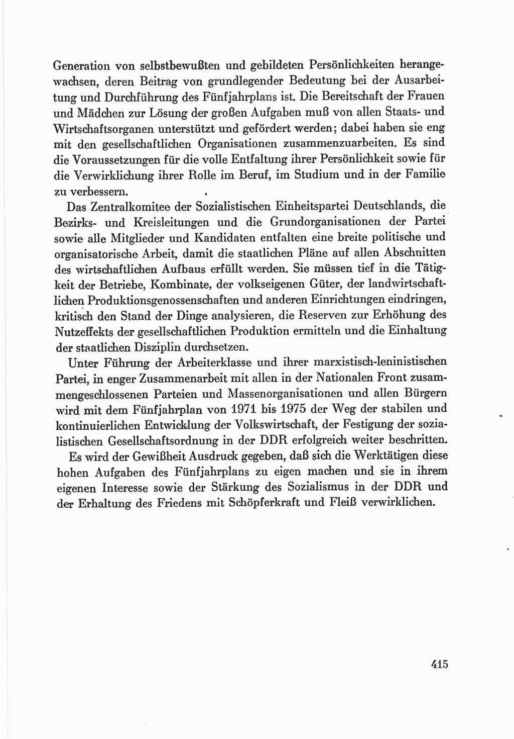 Protokoll der Verhandlungen des Ⅷ. Parteitages der Sozialistischen Einheitspartei Deutschlands (SED) [Deutsche Demokratische Republik (DDR)] 1971, Band 2, Seite 415 (Prot. Verh. Ⅷ. PT SED DDR 1971, Bd. 2, S. 415)