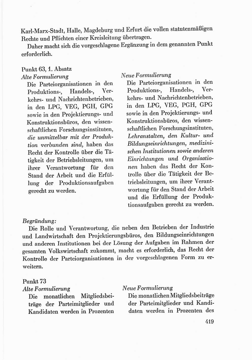 Protokoll der Verhandlungen des Ⅷ. Parteitages der Sozialistischen Einheitspartei Deutschlands (SED) [Deutsche Demokratische Republik (DDR)] 1971, Band 2, Seite 419 (Prot. Verh. Ⅷ. PT SED DDR 1971, Bd. 2, S. 419)