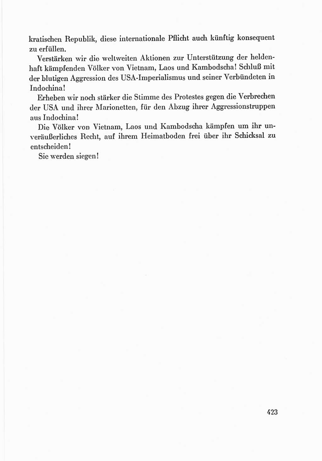 Protokoll der Verhandlungen des Ⅷ. Parteitages der Sozialistischen Einheitspartei Deutschlands (SED) [Deutsche Demokratische Republik (DDR)] 1971, Band 2, Seite 423 (Prot. Verh. Ⅷ. PT SED DDR 1971, Bd. 2, S. 423)