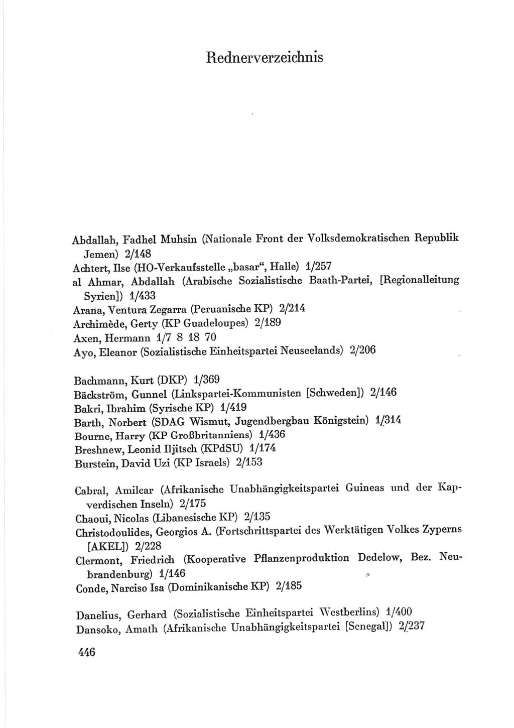 Protokoll der Verhandlungen des Ⅷ. Parteitages der Sozialistischen Einheitspartei Deutschlands (SED) [Deutsche Demokratische Republik (DDR)] 1971, Band 2, Seite 446 (Prot. Verh. Ⅷ. PT SED DDR 1971, Bd. 2, S. 446)