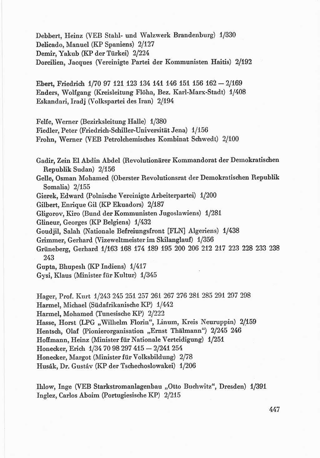 Protokoll der Verhandlungen des Ⅷ. Parteitages der Sozialistischen Einheitspartei Deutschlands (SED) [Deutsche Demokratische Republik (DDR)] 1971, Band 2, Seite 447 (Prot. Verh. Ⅷ. PT SED DDR 1971, Bd. 2, S. 447)
