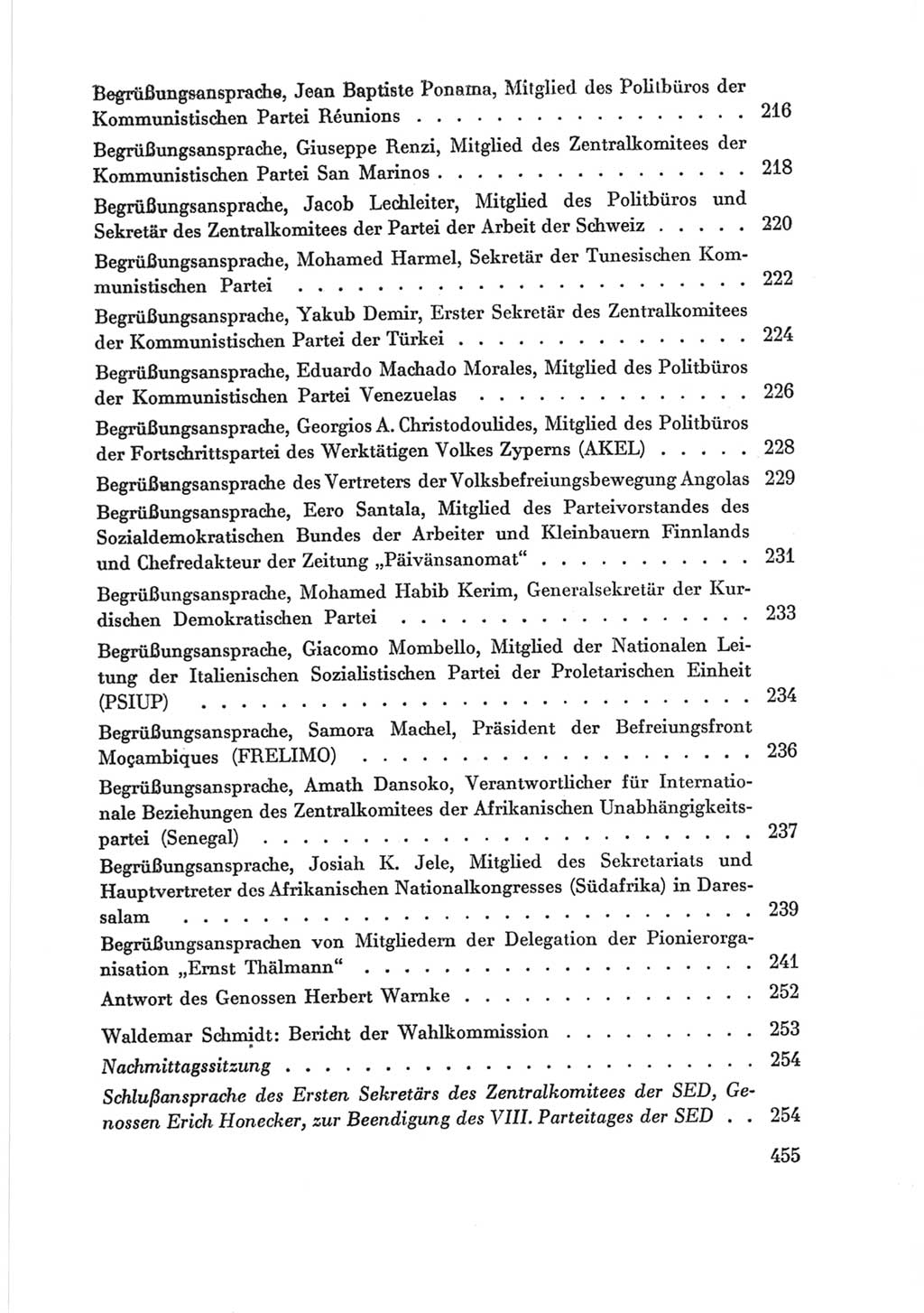 Protokoll der Verhandlungen des Ⅷ. Parteitages der Sozialistischen Einheitspartei Deutschlands (SED) [Deutsche Demokratische Republik (DDR)] 1971, Band 2, Seite 455 (Prot. Verh. Ⅷ. PT SED DDR 1971, Bd. 2, S. 455)