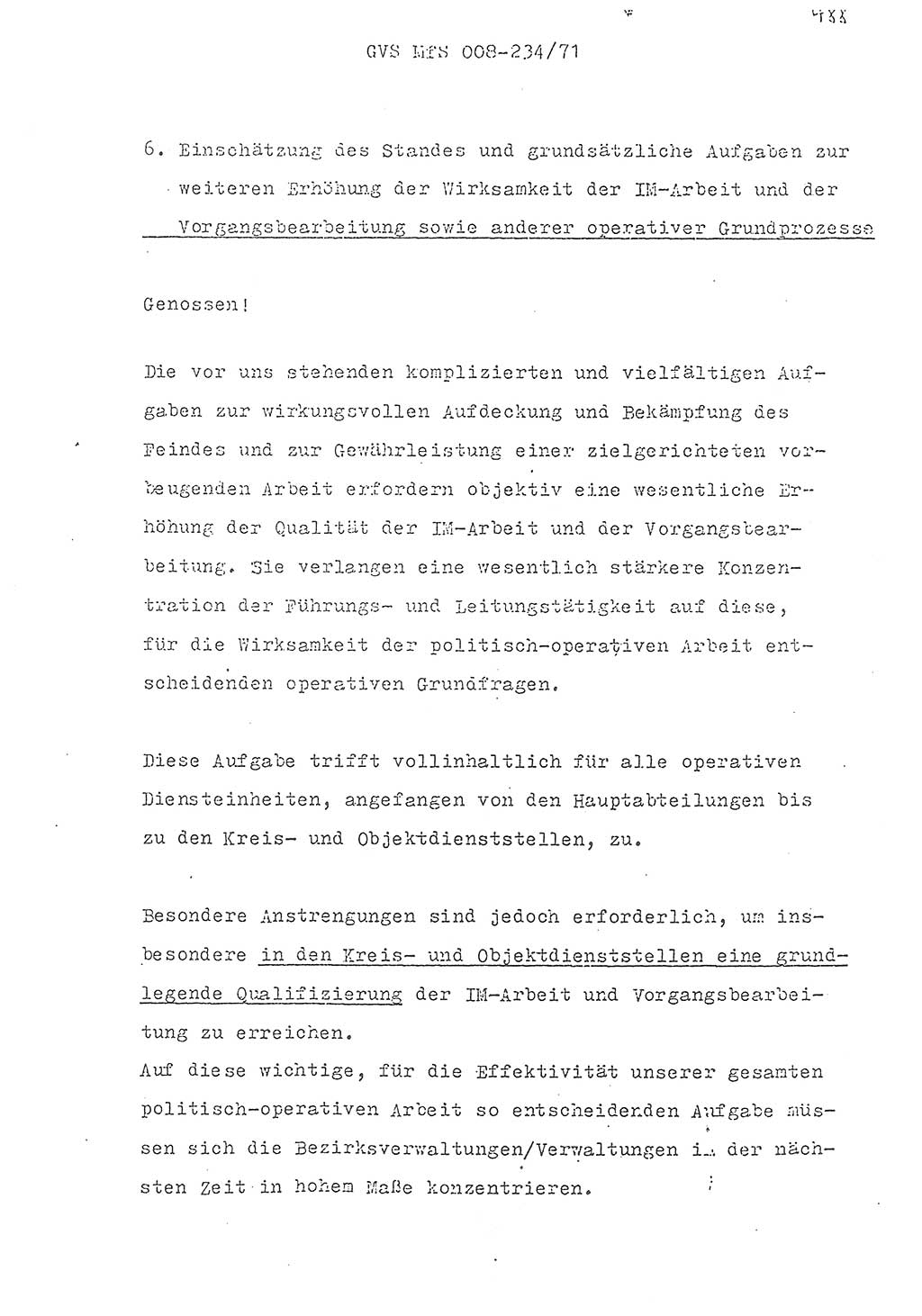 Referat des Genossen Minister (Generaloberst Erich Mielke) zum zentralen Führungsseminar (MfS), Grundfragen der politisch-operativen Arbeit und ihrer Führung und Leitung, Deutsche Demokratische Republik (DDR), Ministerium für Staatssicherheit (MfS), Der Minister, Geheime Verschlußsache (GVS) 008-234/71, Berlin 1971, Blatt 488 (Ref. Fü.-Sem. DDR MfS Min. GVS 008-234/71 1971, Bl. 488)