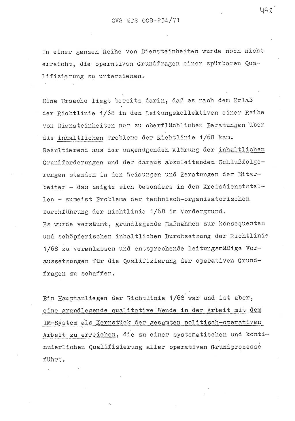 Referat des Genossen Minister (Generaloberst Erich Mielke) zum zentralen Führungsseminar (MfS), Grundfragen der politisch-operativen Arbeit und ihrer Führung und Leitung, Deutsche Demokratische Republik (DDR), Ministerium für Staatssicherheit (MfS), Der Minister, Geheime Verschlußsache (GVS) 008-234/71, Berlin 1971, Blatt 498 (Ref. Fü.-Sem. DDR MfS Min. GVS 008-234/71 1971, Bl. 498)