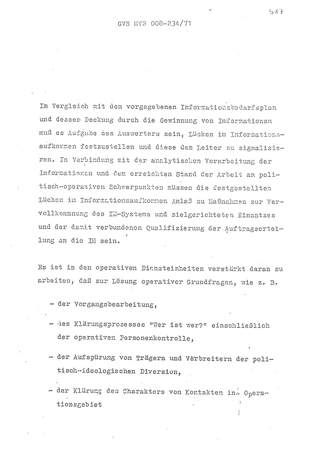 Referat des Genossen Minister (Generaloberst Erich Mielke) zum zentralen Führungsseminar (MfS), Grundfragen der politisch-operativen Arbeit und ihrer Führung und Leitung, Deutsche Demokratische Republik (DDR), Ministerium für Staatssicherheit (MfS), Der Minister, Geheime Verschlußsache (GVS) 008-234/71, Berlin 1971, Blatt 517 (Ref. Fü.-Sem. DDR MfS Min. GVS 008-234/71 1971, Bl. 517)