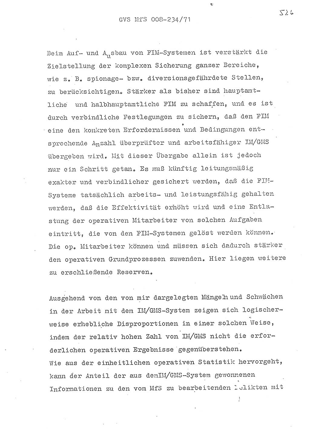 Referat des Genossen Minister (Generaloberst Erich Mielke) zum zentralen Führungsseminar (MfS), Grundfragen der politisch-operativen Arbeit und ihrer Führung und Leitung, Deutsche Demokratische Republik (DDR), Ministerium für Staatssicherheit (MfS), Der Minister, Geheime Verschlußsache (GVS) 008-234/71, Berlin 1971, Blatt 526 (Ref. Fü.-Sem. DDR MfS Min. GVS 008-234/71 1971, Bl. 526)