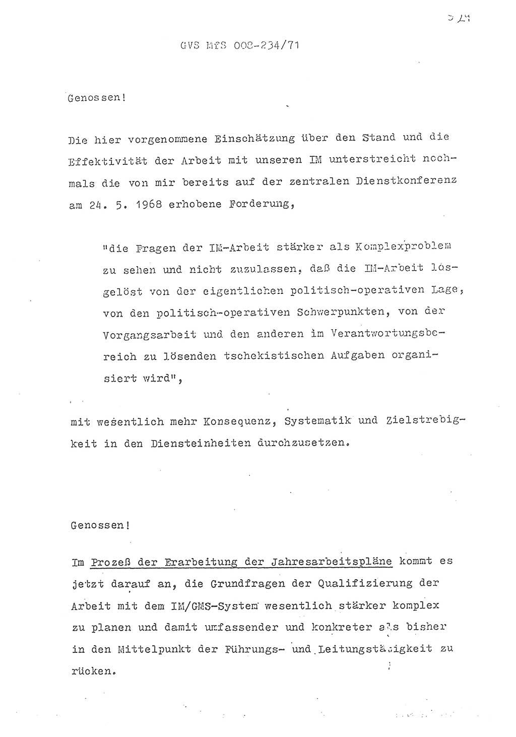 Referat des Genossen Minister (Generaloberst Erich Mielke) zum zentralen Führungsseminar (MfS), Grundfragen der politisch-operativen Arbeit und ihrer Führung und Leitung, Deutsche Demokratische Republik (DDR), Ministerium für Staatssicherheit (MfS), Der Minister, Geheime Verschlußsache (GVS) 008-234/71, Berlin 1971, Blatt 529 (Ref. Fü.-Sem. DDR MfS Min. GVS 008-234/71 1971, Bl. 529)