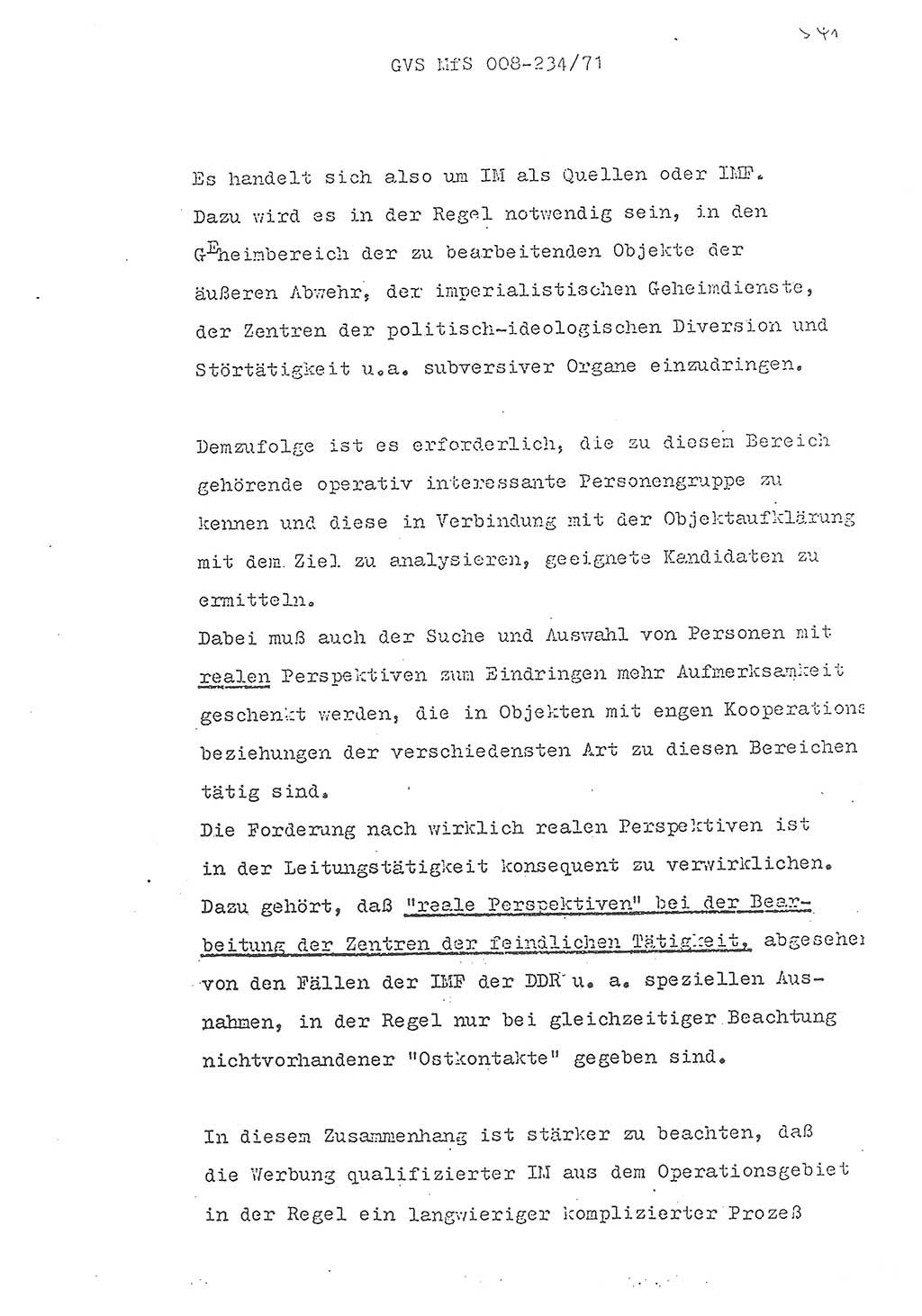 Referat des Genossen Minister (Generaloberst Erich Mielke) zum zentralen Führungsseminar (MfS), Grundfragen der politisch-operativen Arbeit und ihrer Führung und Leitung, Deutsche Demokratische Republik (DDR), Ministerium für Staatssicherheit (MfS), Der Minister, Geheime Verschlußsache (GVS) 008-234/71, Berlin 1971, Blatt 541 (Ref. Fü.-Sem. DDR MfS Min. GVS 008-234/71 1971, Bl. 541)